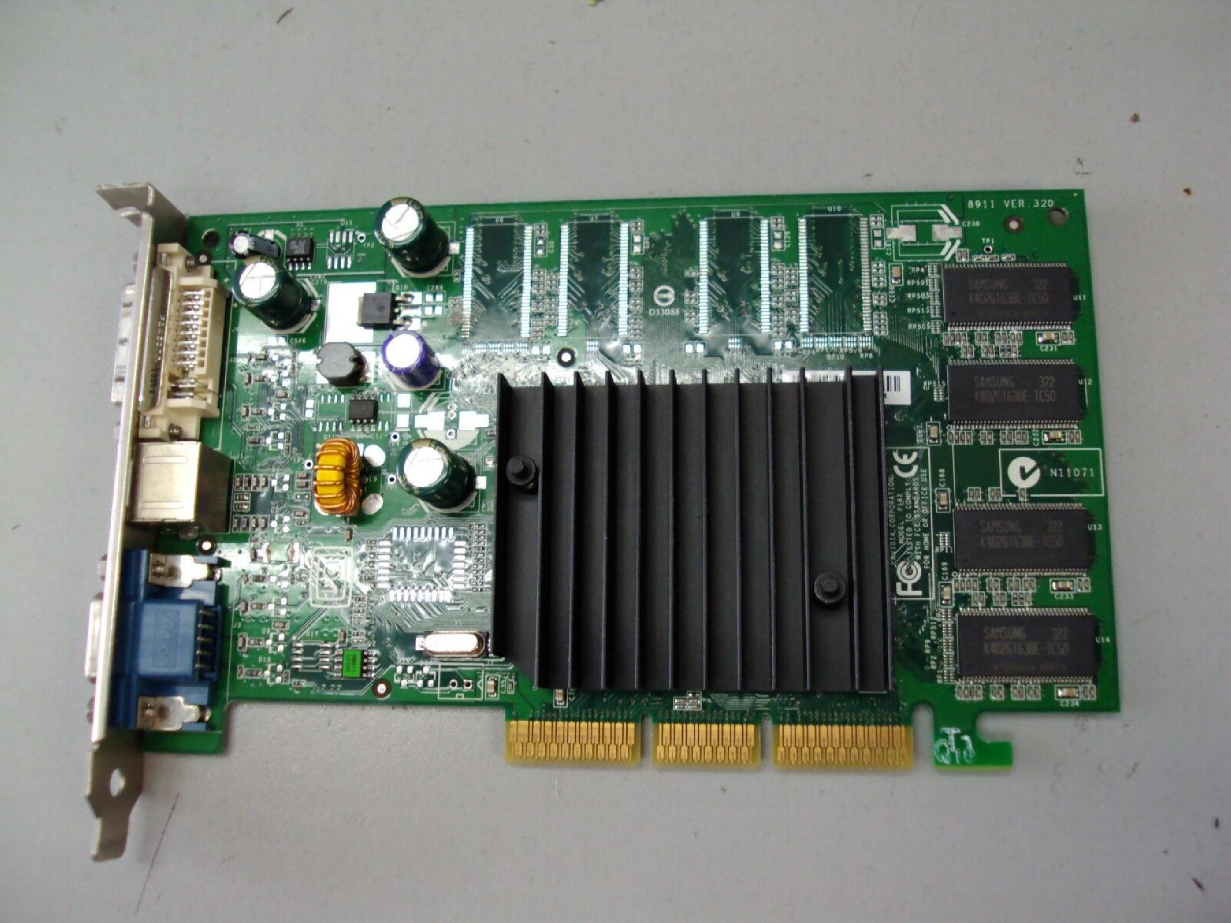 NVIDIA 8911 128MB AGP VIDEO CARD WITH DVI VGA AND SVIDEO OUTPUTS