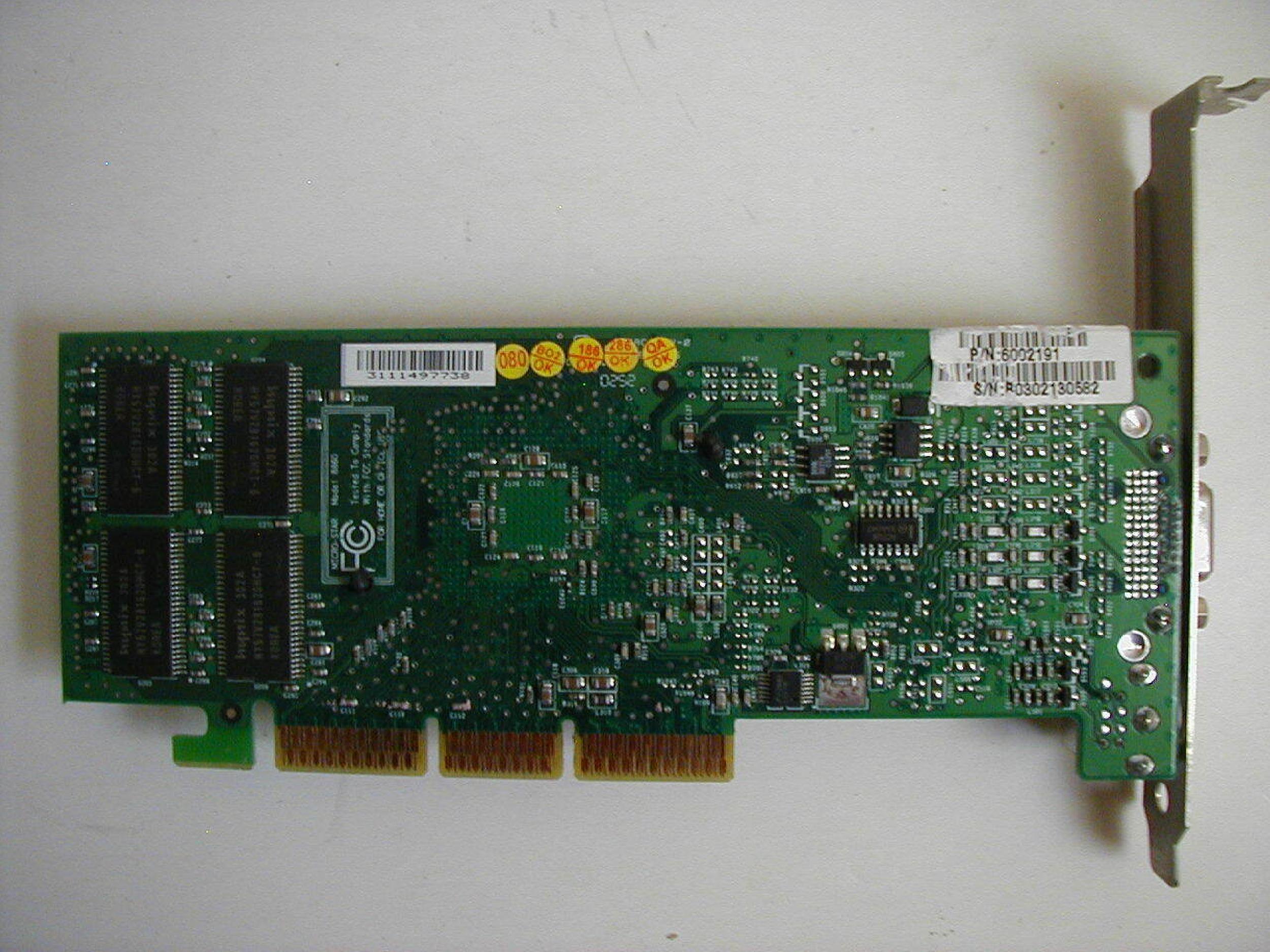 NVIDIA 8860 128MB AGP VIDEO CARD WITH VGA AND SVIDEO OUTPUTS