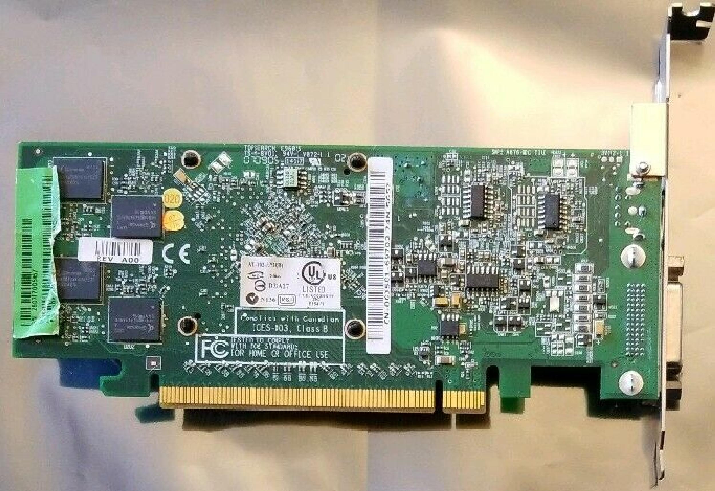 ATI ATI-102-A924 256MB PCI-E VIDEO CARD RADEON X1300 WITH DMS-59 AND SVIDEO OUTPUT PRO OUTPUTS CARDS