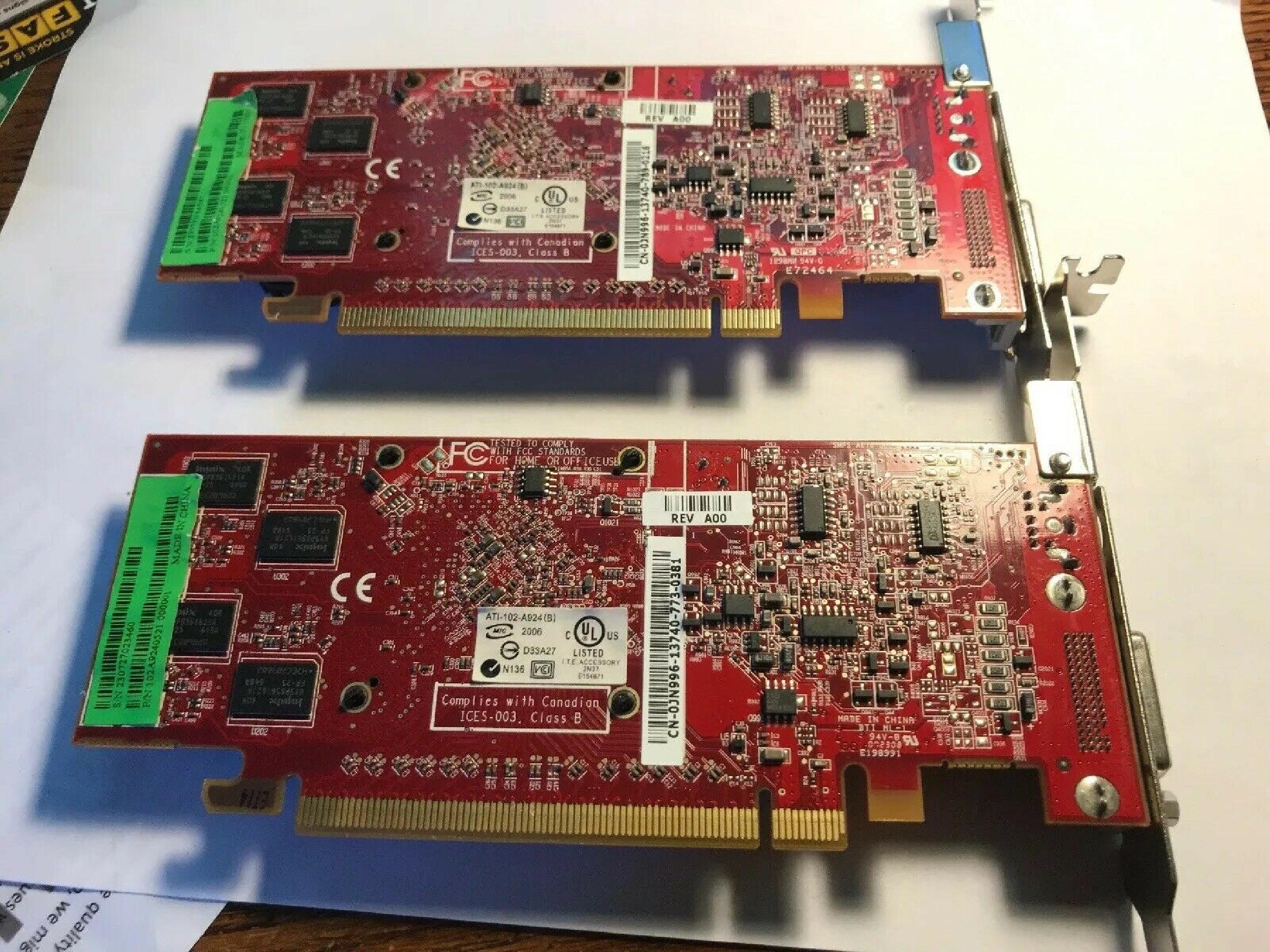 ATI ATI-102-A924 256MB PCI-E VIDEO CARD RADEON X1300 WITH DMS-59 AND SVIDEO OUTPUT PRO OUTPUTS CARDS