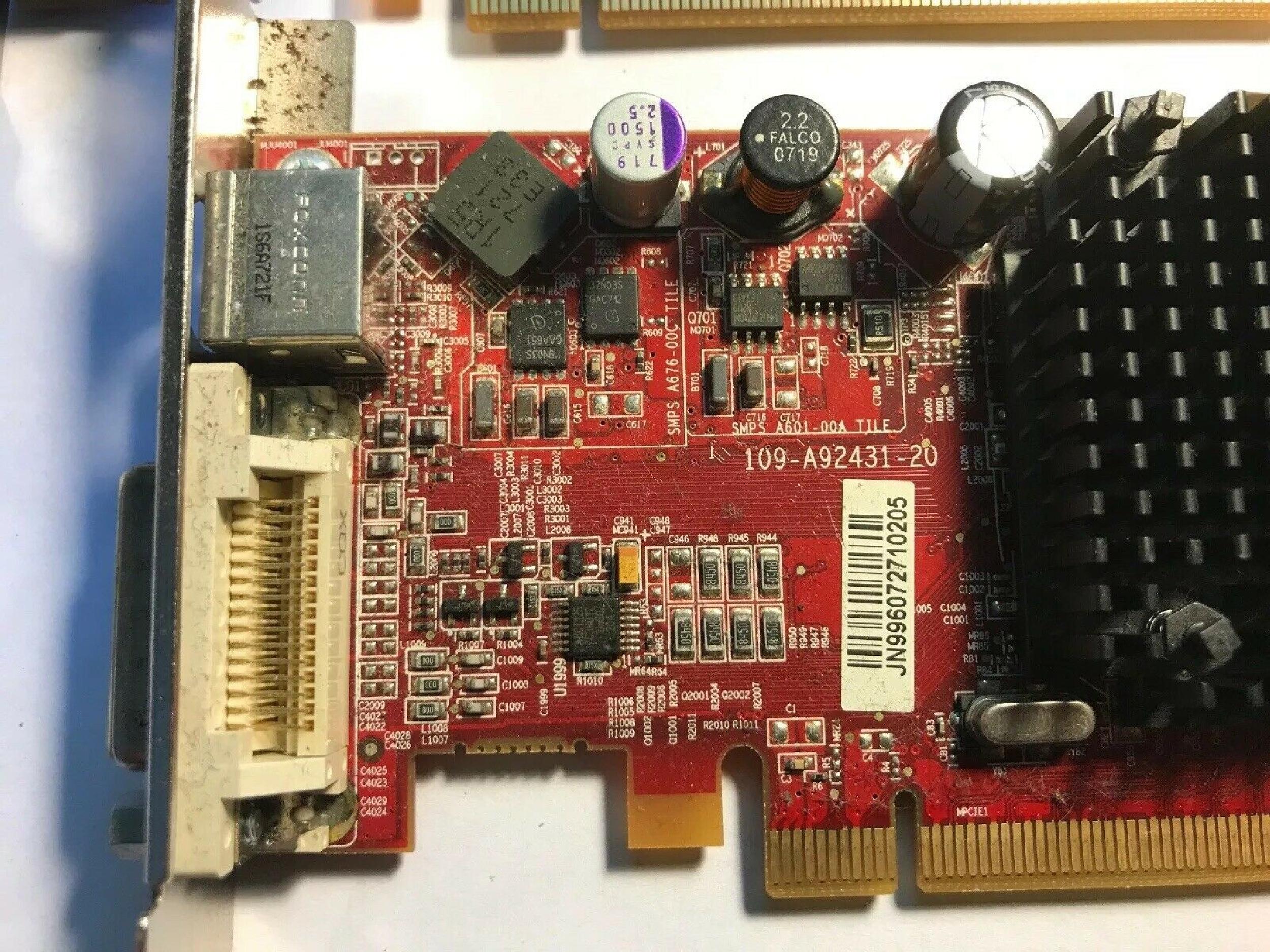 ATI ATI-102-A924 256MB PCI-E VIDEO CARD RADEON X1300 WITH DMS-59 AND SVIDEO OUTPUT PRO OUTPUTS CARDS