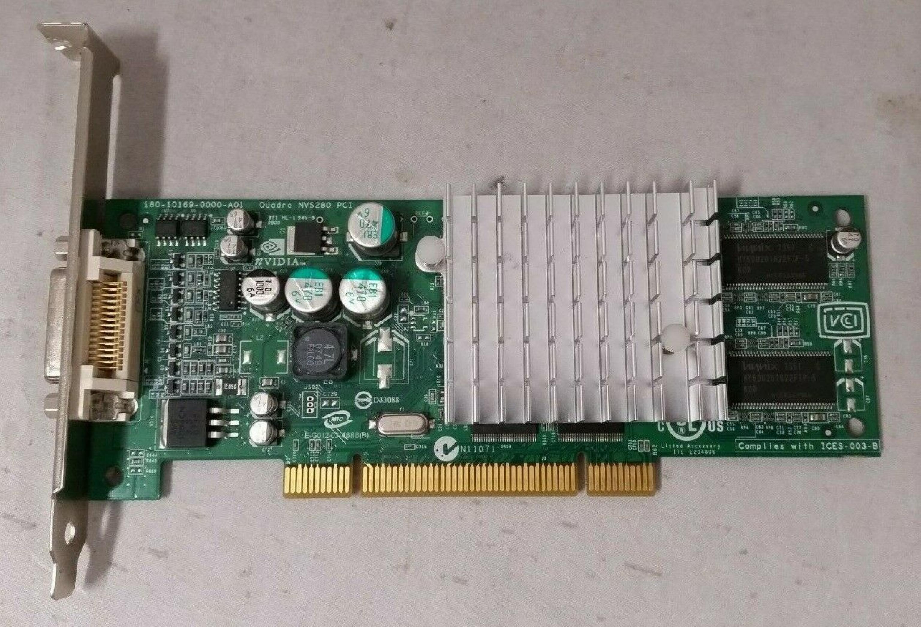 NVIDIA VCQ4280NVS-PCI-T 64MB PCI VIDEO CARD WITH DMS-59 OUTPUT