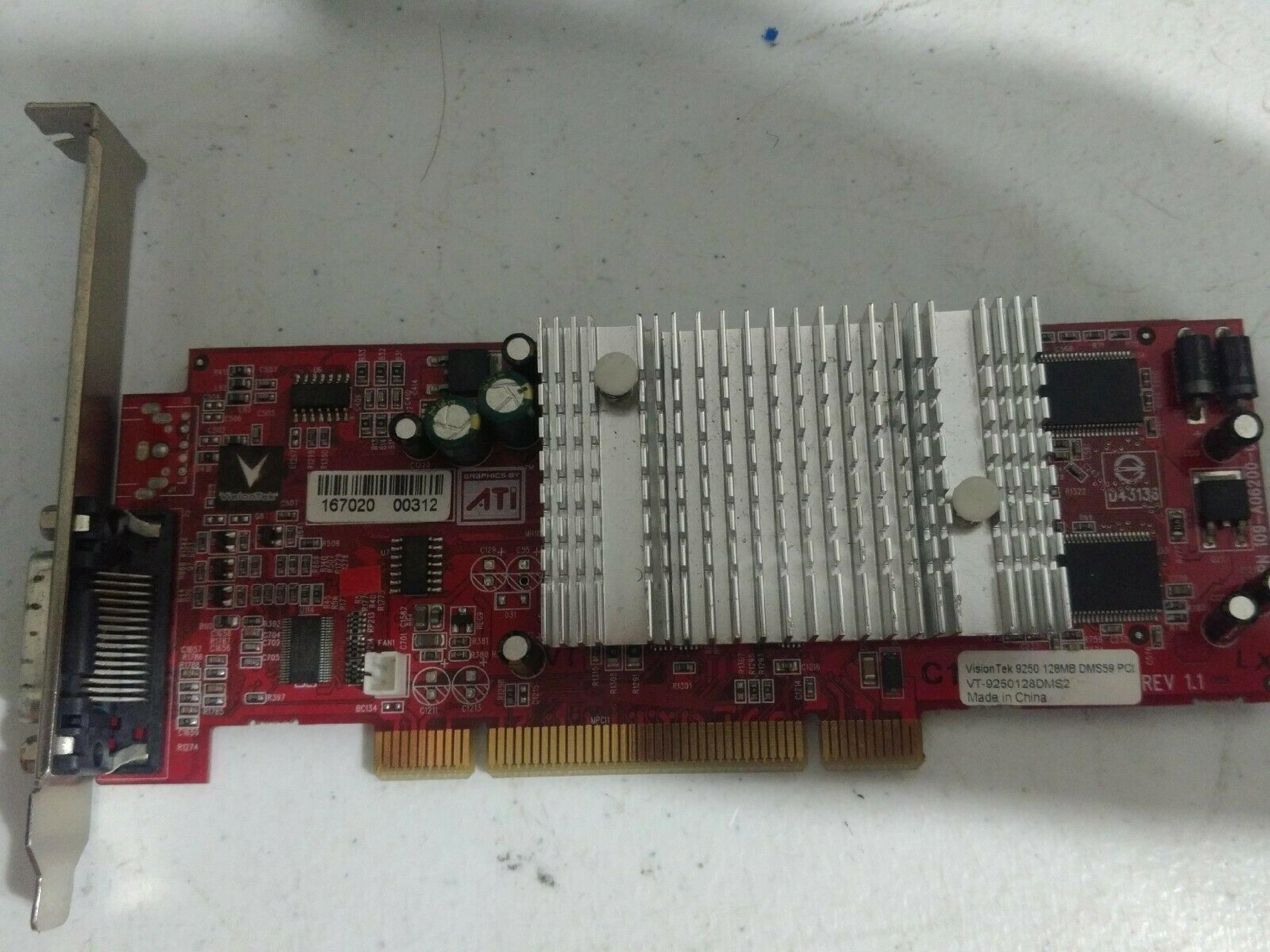 VISIONTEK VTK-400125 128MB PCI VIDEO CARD 9250 WITH DMS59 OUTPUT