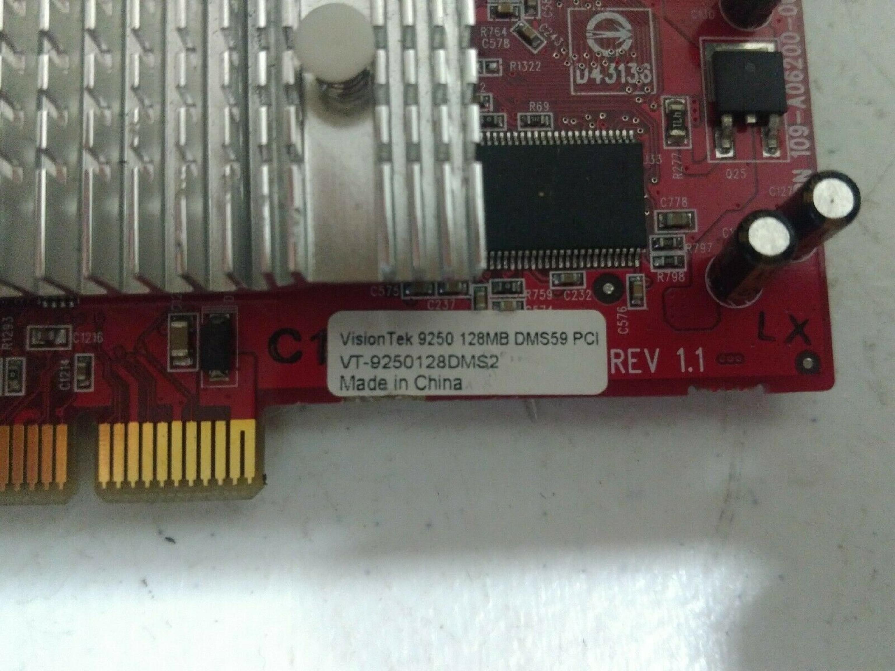 VISIONTEK VTK-400125 128MB PCI VIDEO CARD 9250 WITH DMS59 OUTPUT