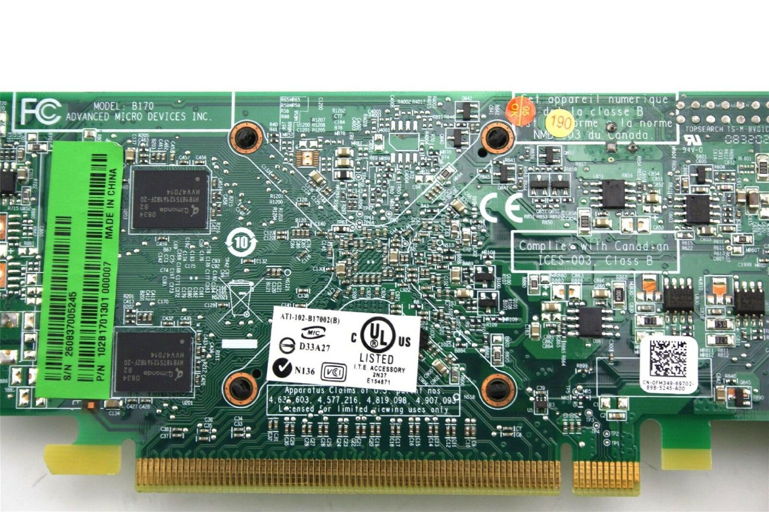 ATI 0FM349 256MB PCI-E VIDEO CARD X1300 WITH DVI AND SVIDEO OUTPUTS