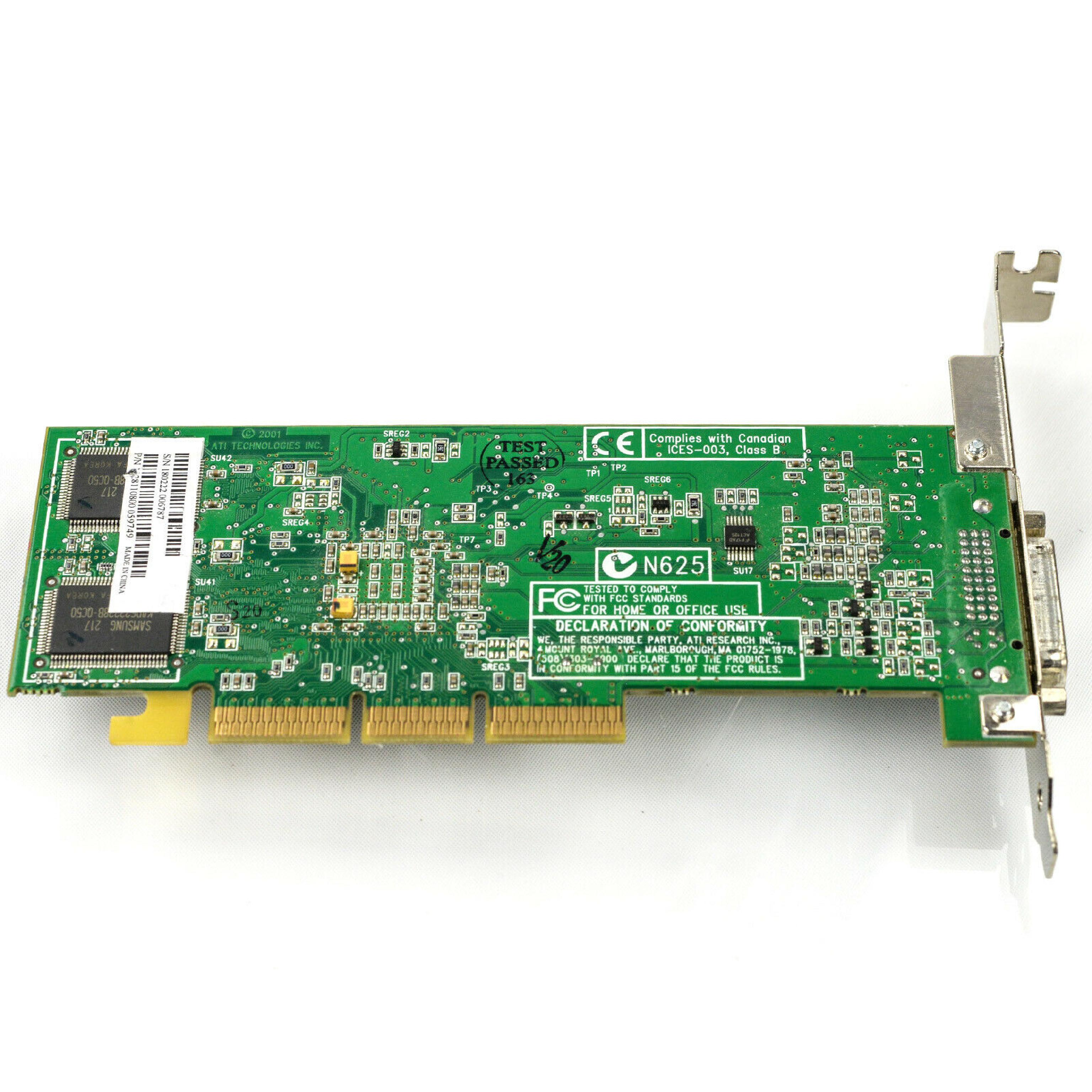 DELL / ATI 01R919 RAGE 128 32MB AGP VIDEO CARD DVI CONNECTOR