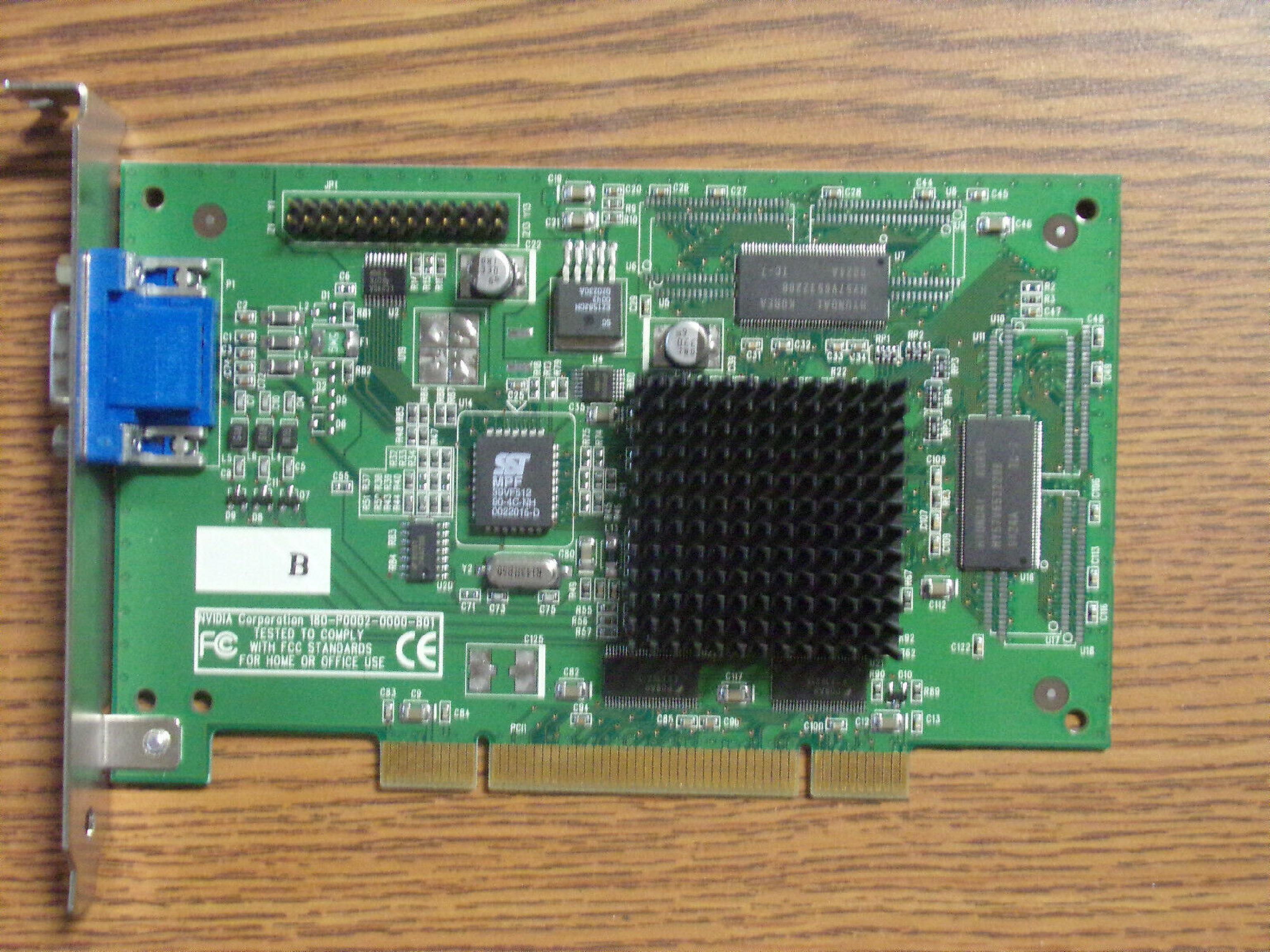 NVIDIA 180-P0002-0000-B01 16MB PCI VIDEO CARD WITH VGA OUTPUT