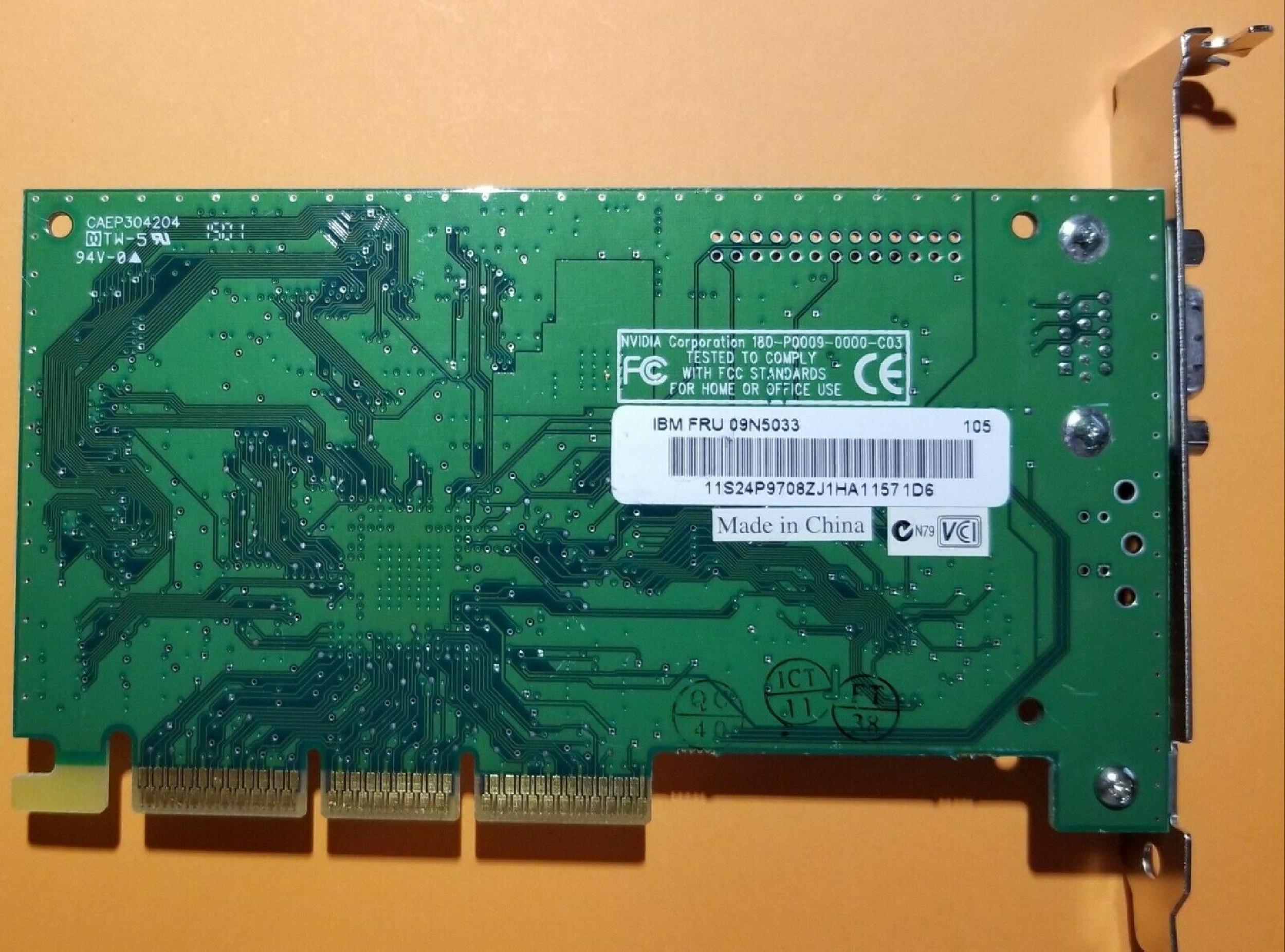 NVIDIA 24P9708 32MB AGP VIDEO CARD WITH VGA OUTPUT