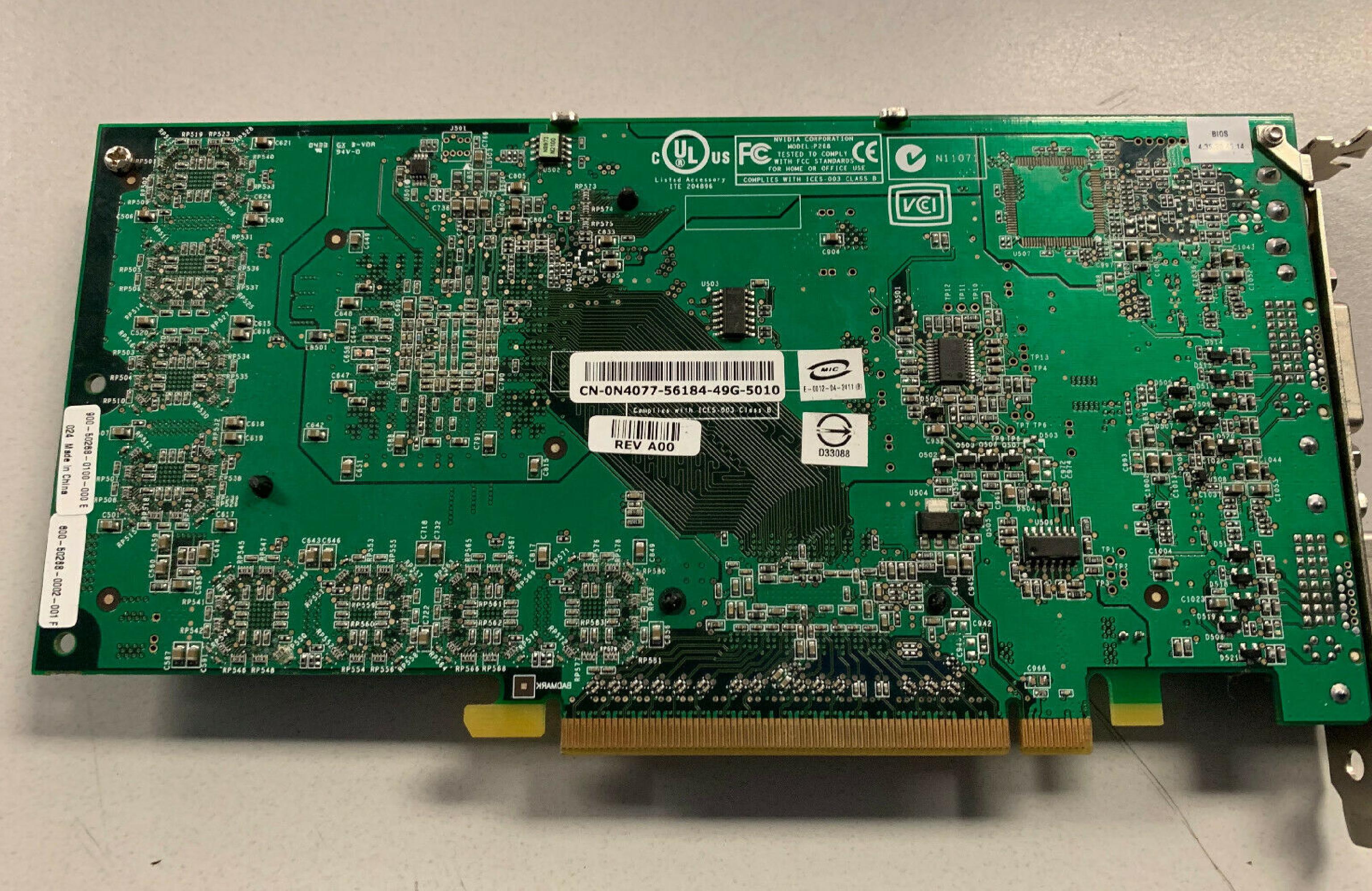 NVIDIA P268 128MB PCI-E VIDEO CARD QUADRO FX1300 WITH DUAL DVI OUTPUTS