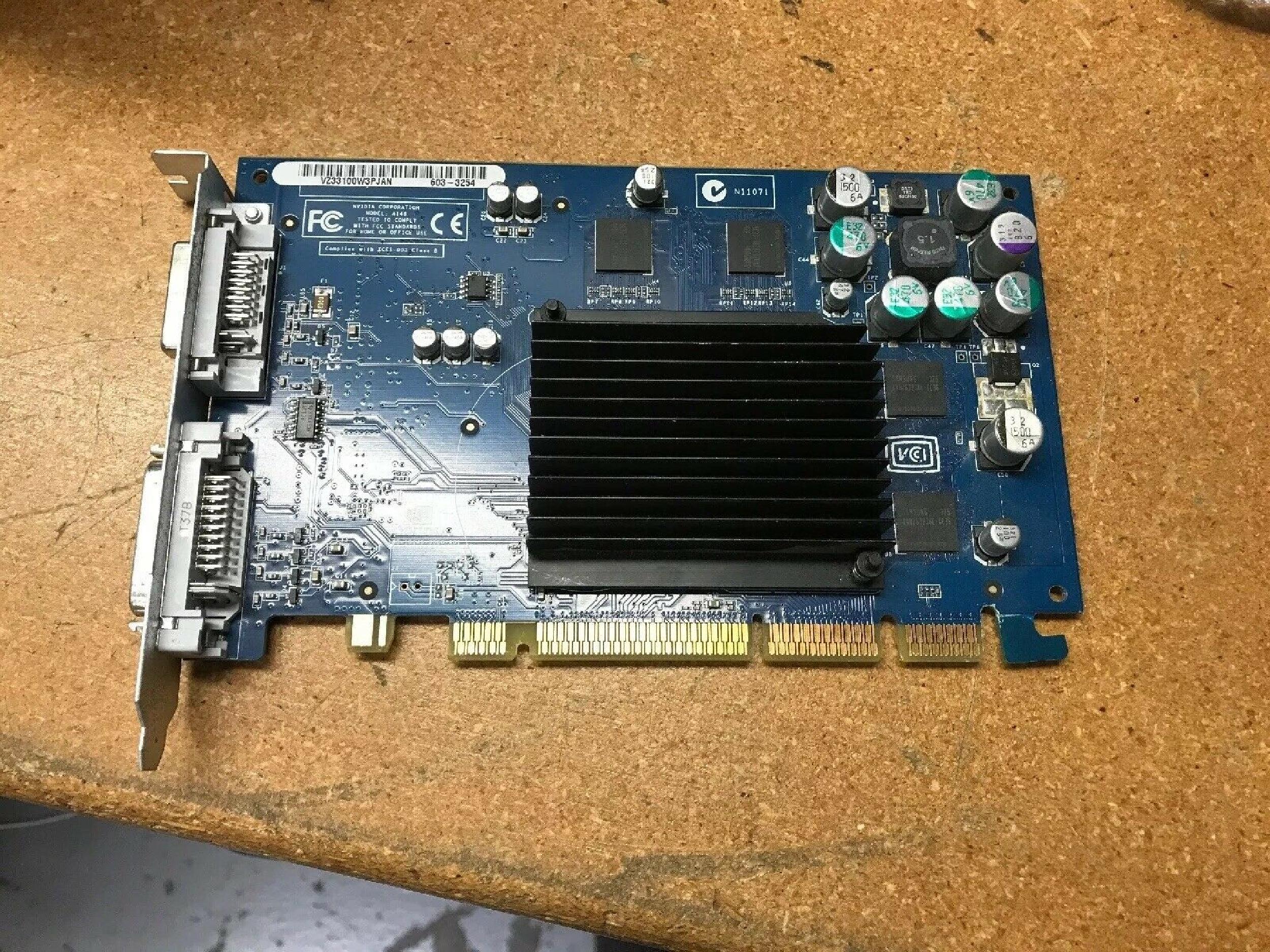 NVIDIA 603-3254 64MB AGP VIDEO CARD MAC FX5200 DDR WITH APPLE DVI AND DVI OUTPUTS