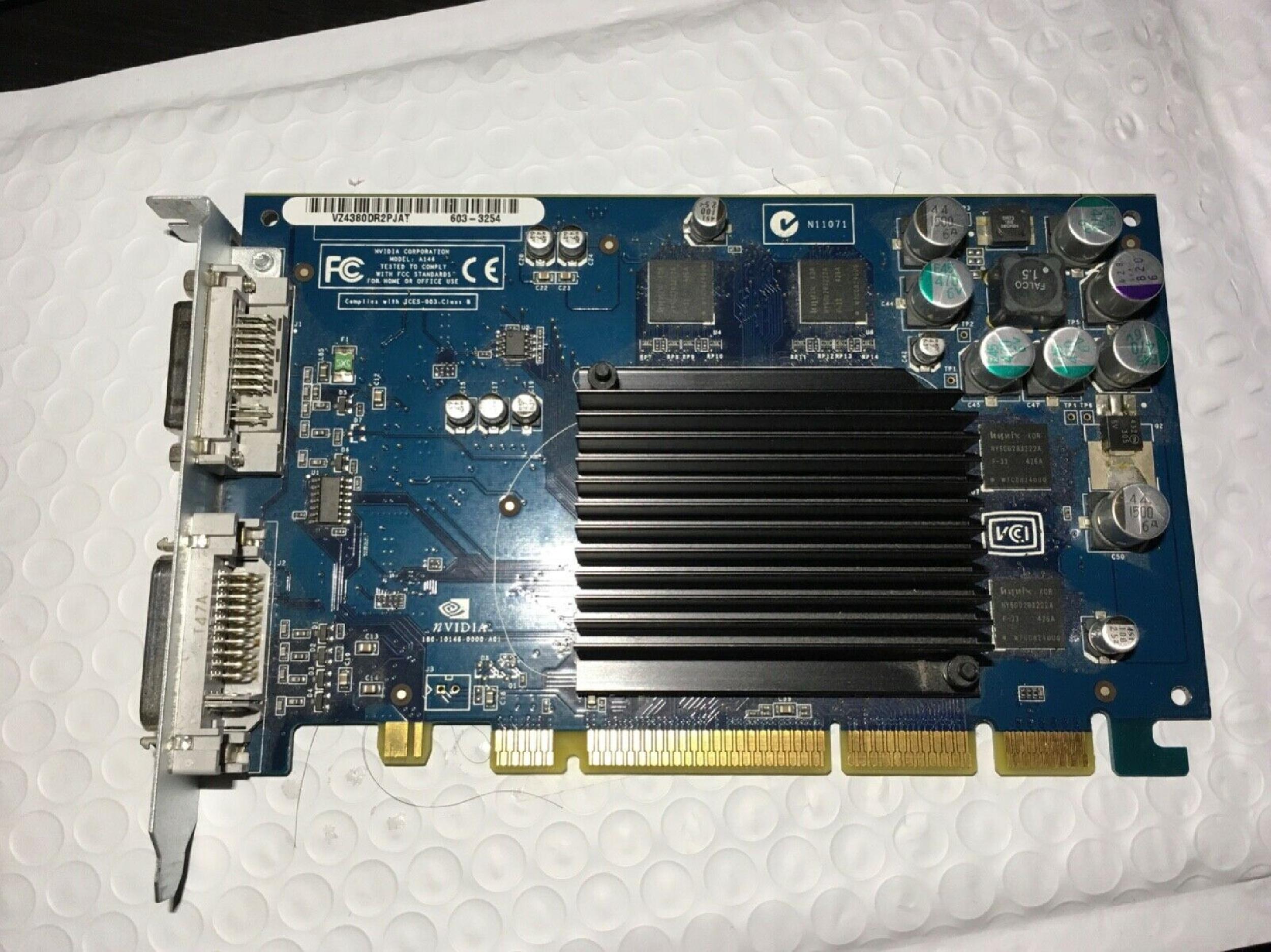 NVIDIA A146 64MB AGP VIDEO CARD MAC FX5200 DDR WITH APPLE DVI AND DVI OUTPUTS