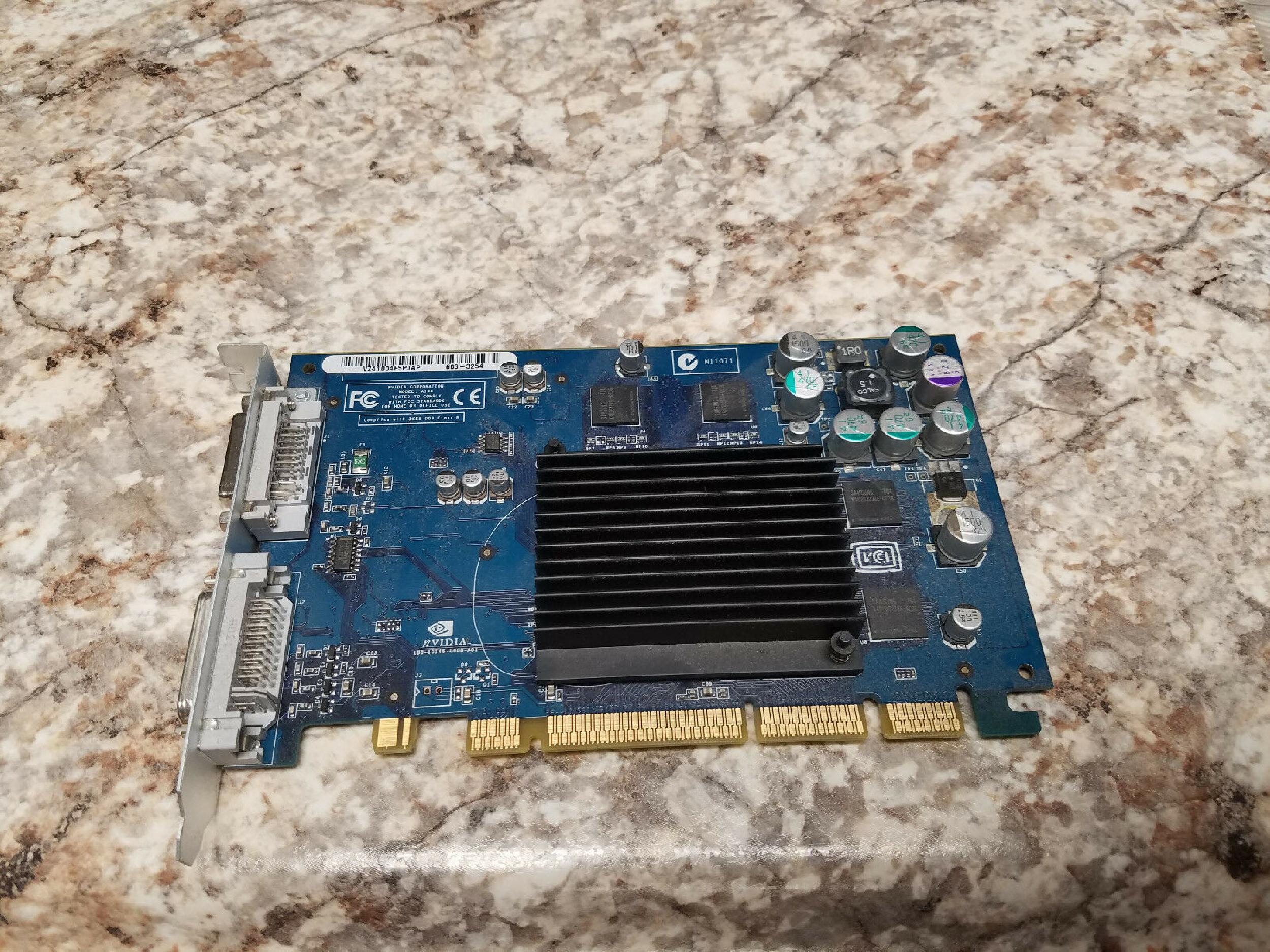 NVIDIA A146 64MB AGP VIDEO CARD MAC FX5200 DDR WITH APPLE DVI AND DVI OUTPUTS