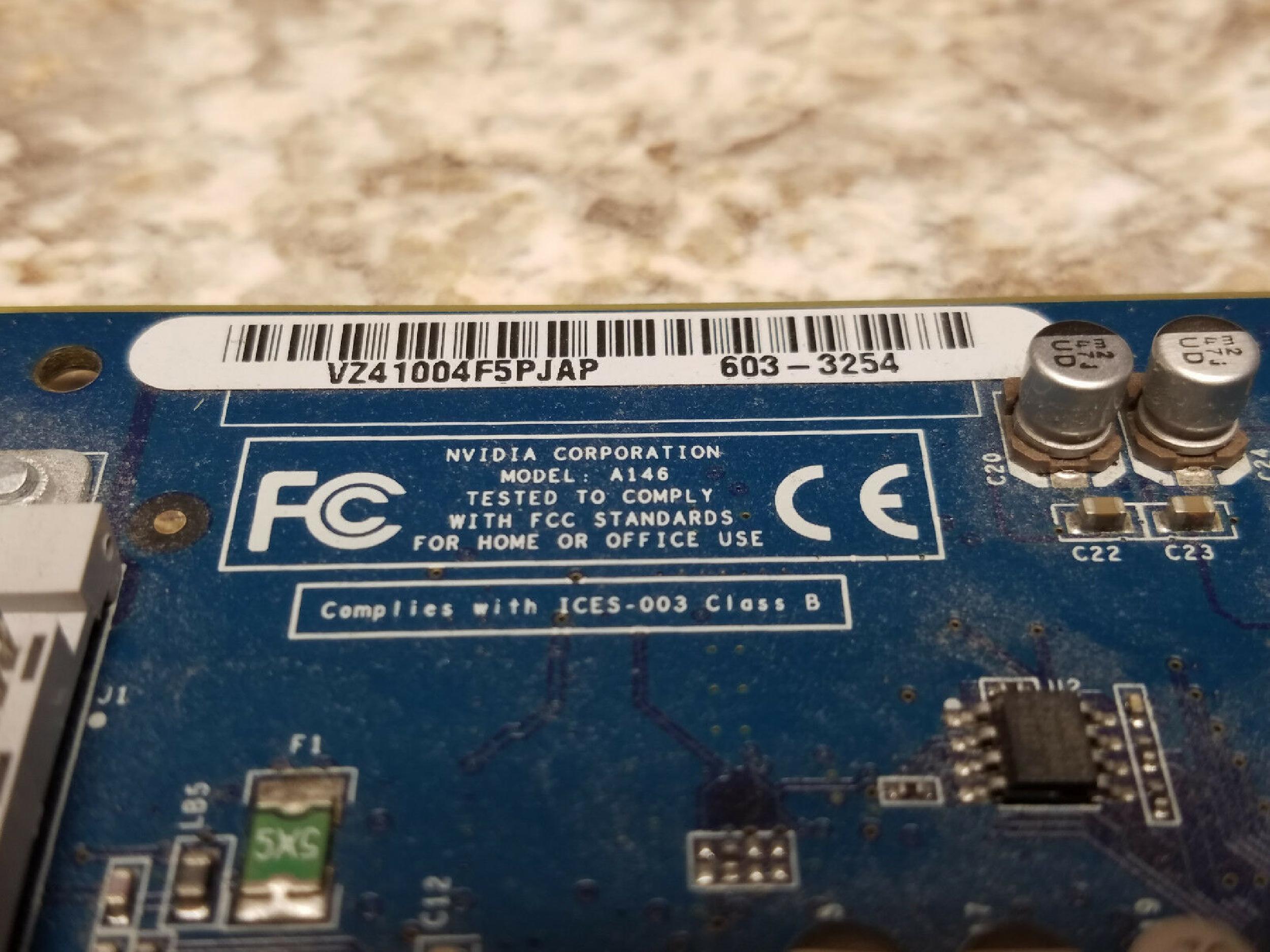 NVIDIA A146 64MB AGP VIDEO CARD MAC FX5200 DDR WITH APPLE DVI AND DVI OUTPUTS