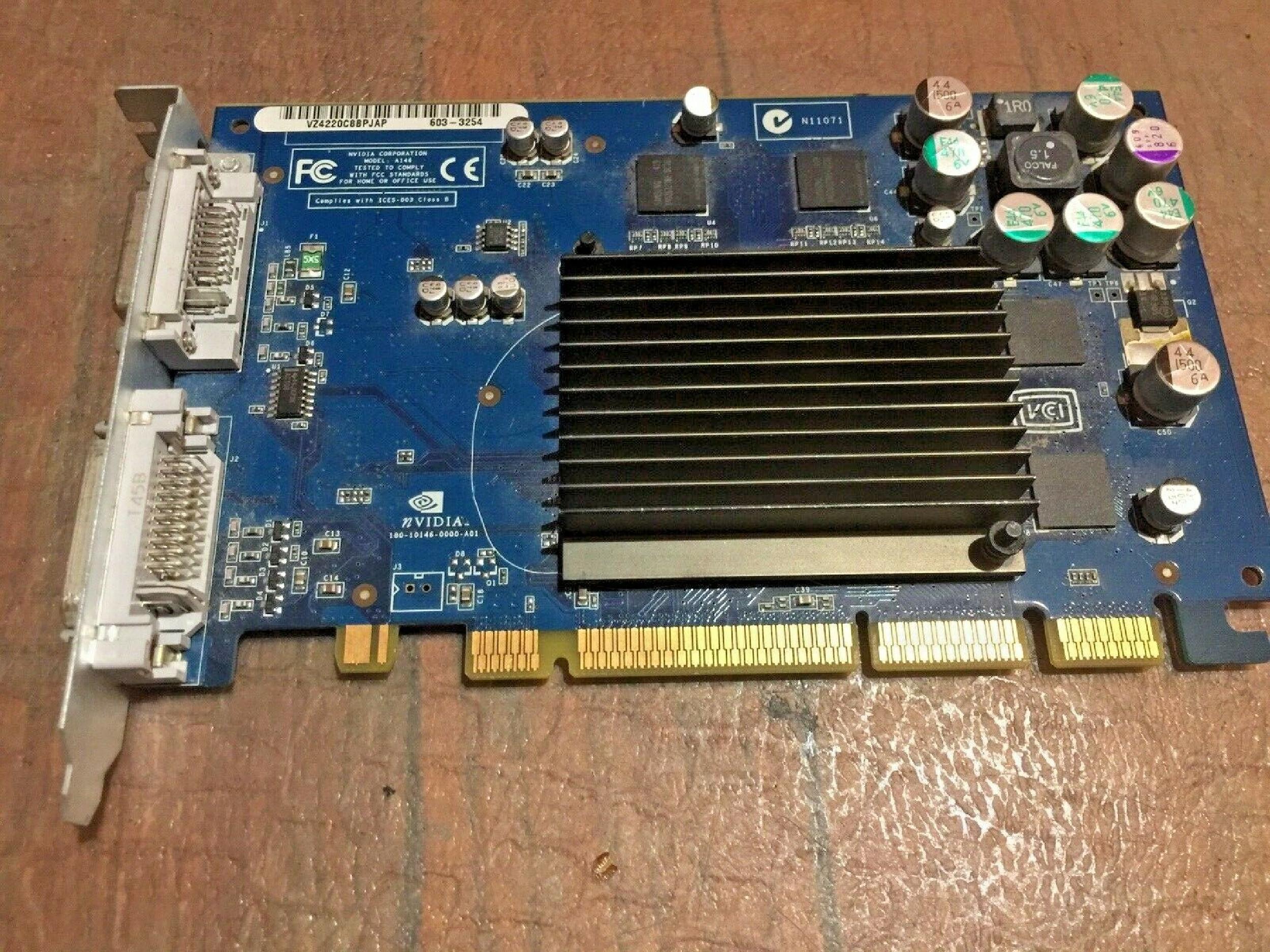 NVIDIA 630-6627 64MB AGP VIDEO CARD MAC FX5200 DDR WITH APPLE DVI AND DVI OUTPUTS
