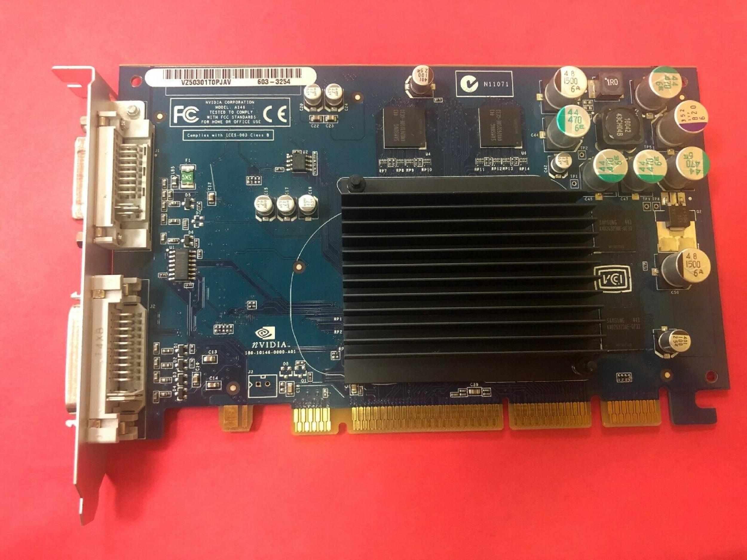 NVIDIA 630-6627 64MB AGP VIDEO CARD MAC FX5200 DDR WITH APPLE DVI AND DVI OUTPUTS