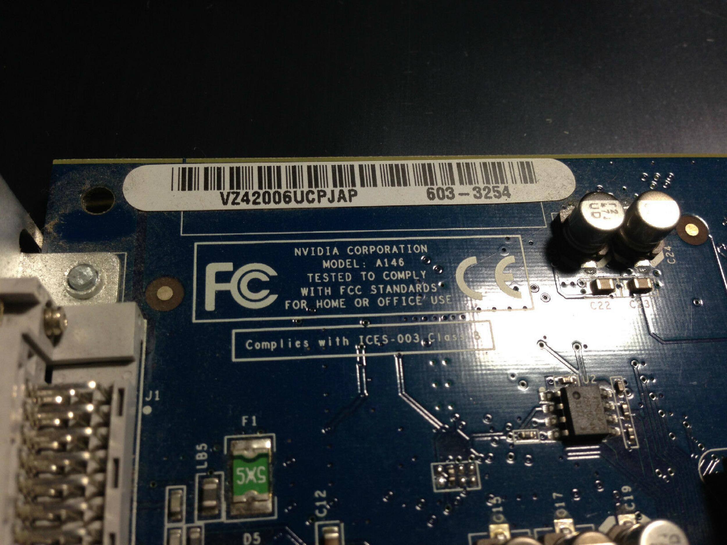 NVIDIA 630-6627 64MB AGP VIDEO CARD MAC FX5200 DDR WITH APPLE DVI AND DVI OUTPUTS