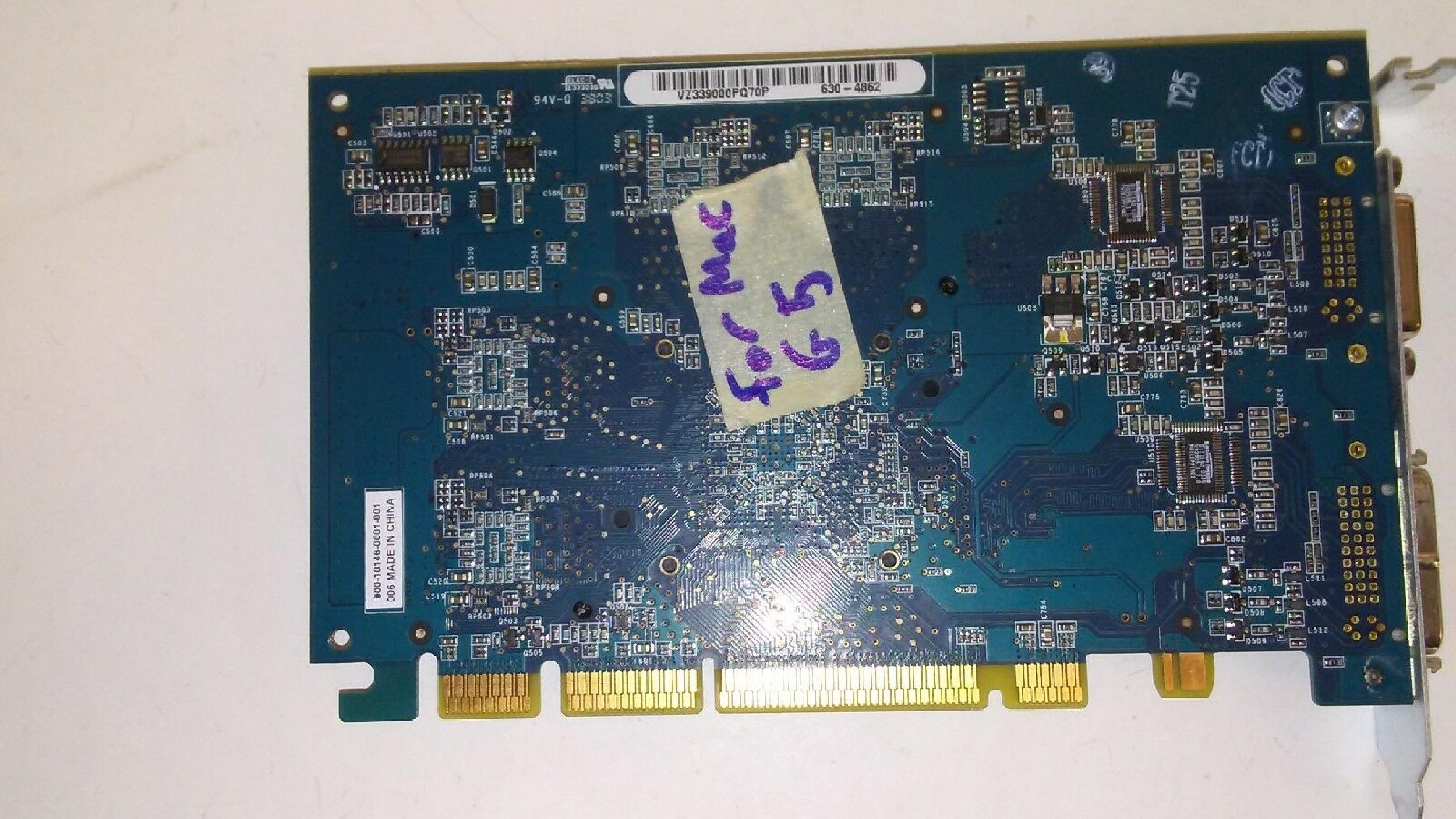 NVIDIA 900-10146-0001-001 64MB AGP VIDEO CARD MAC FX5200 DDR WITH APPLE DVI AND DVI OUTPUTS