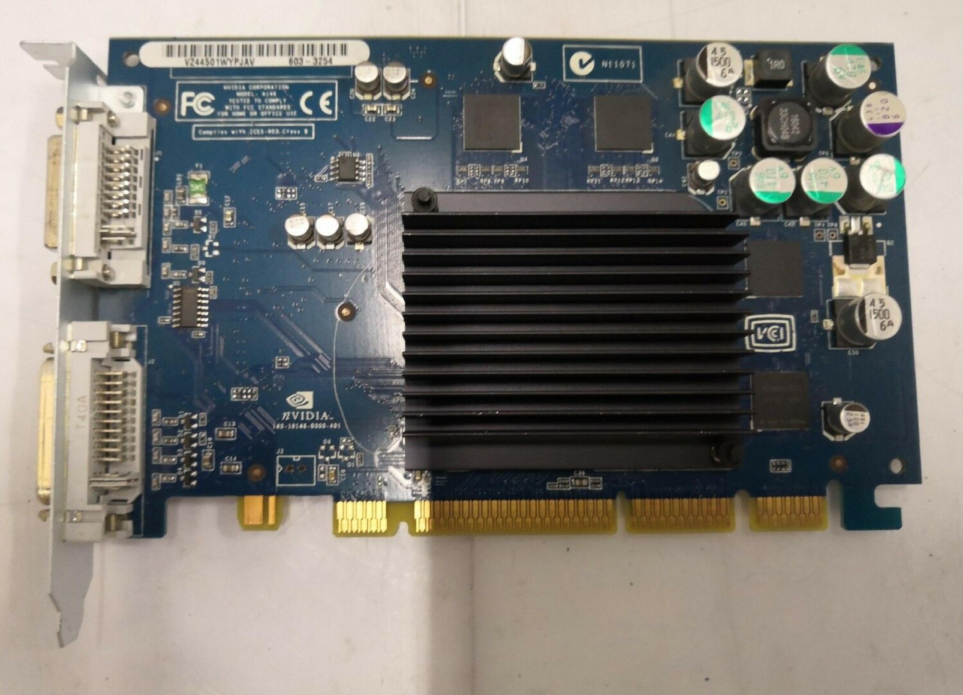 NVIDIA 180-10146-0000-A01 64MB AGP VIDEO CARD MAC FX5200 DDR WITH APPLE DVI AND DVI OUTPUTS