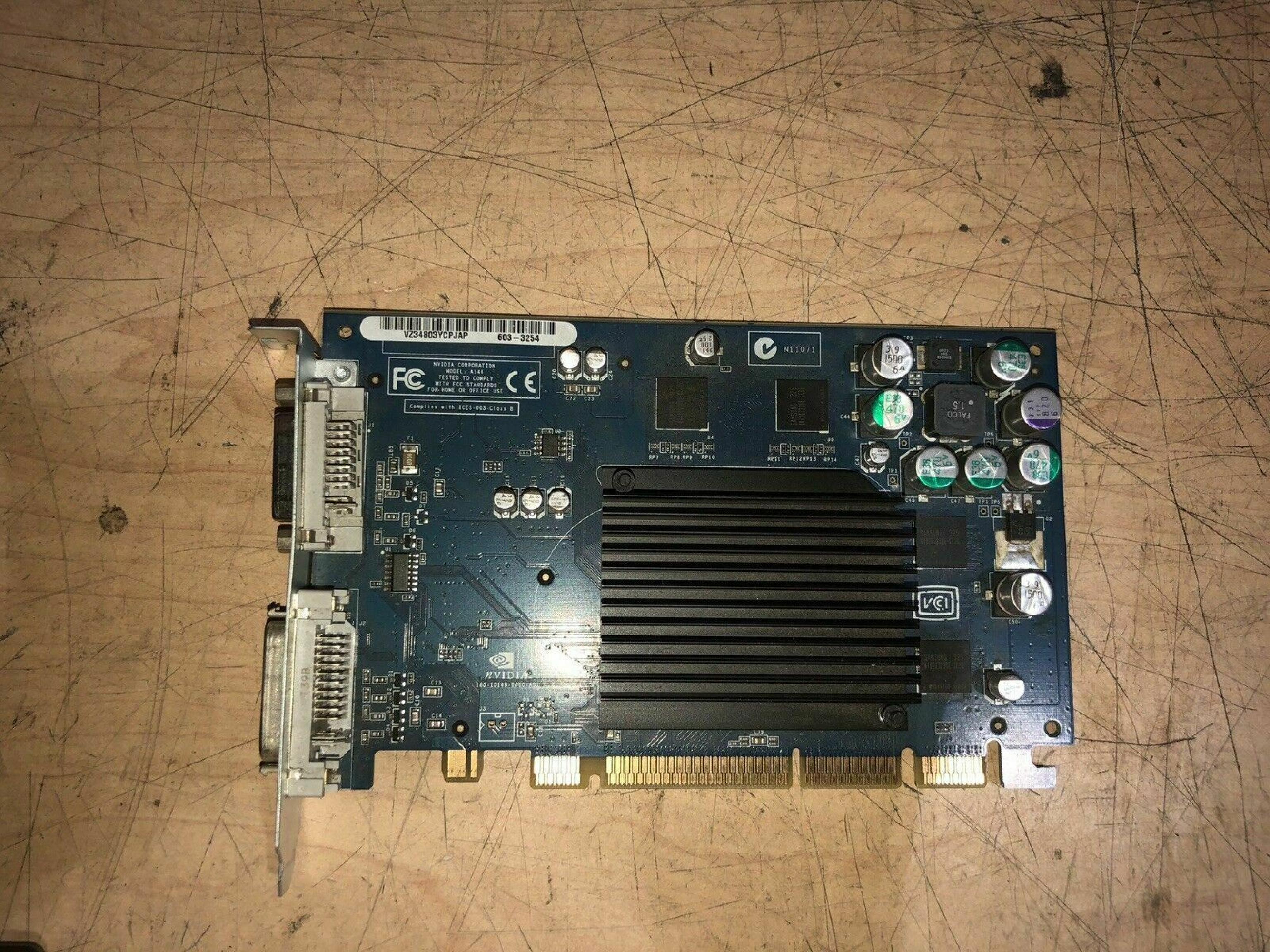 NVIDIA 180-10146-0000-A01 64MB AGP VIDEO CARD MAC FX5200 DDR WITH APPLE DVI AND DVI OUTPUTS