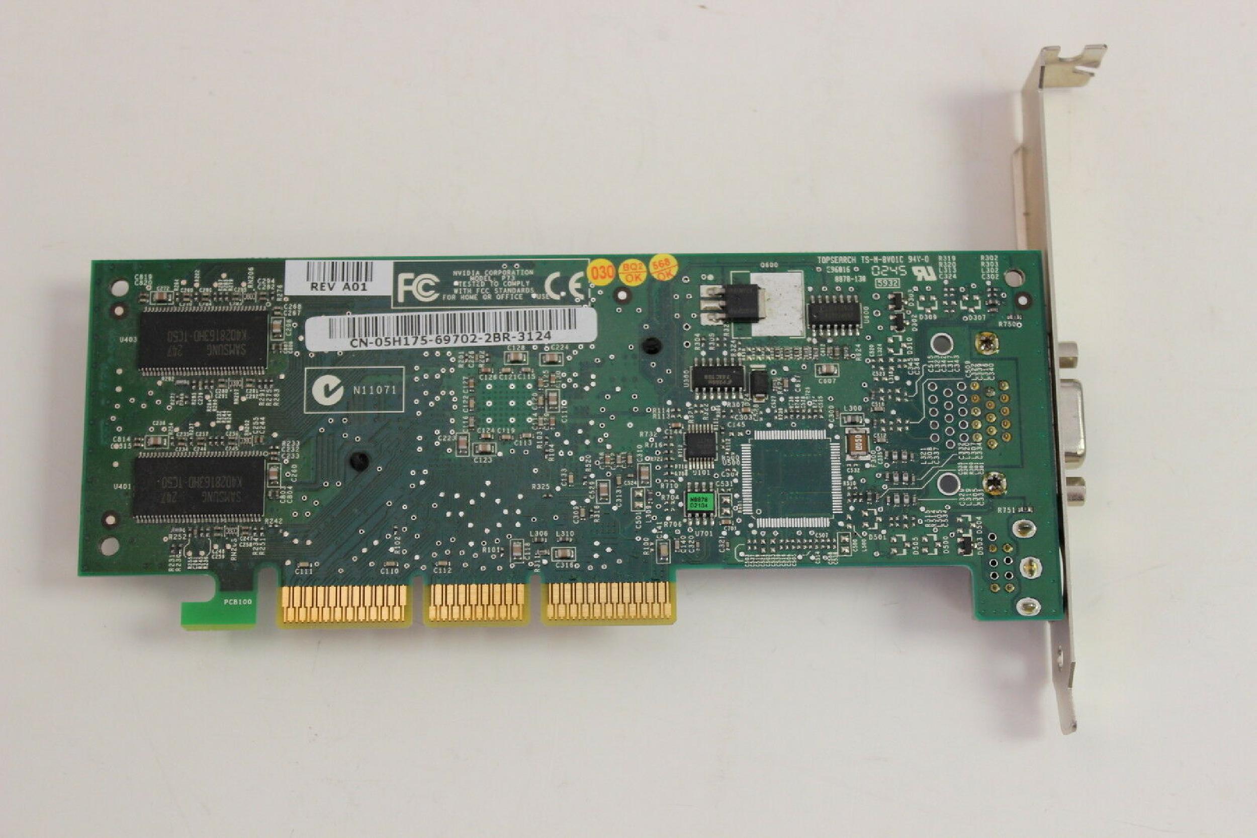 NVIDIA 5H175 64MB AGP VIDEO CARD WITH VGA AND SVIDEO OUTPUTS
