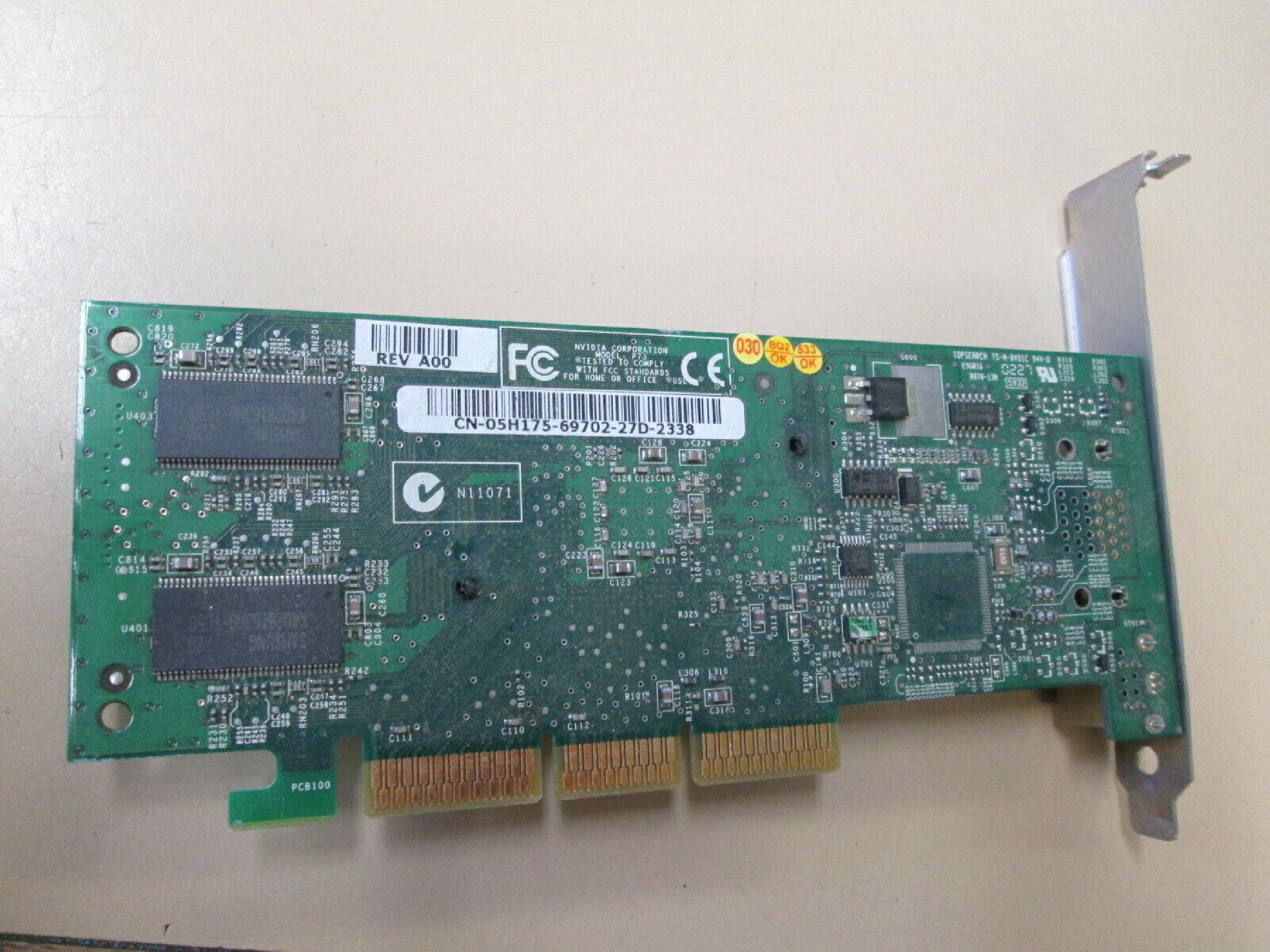 NVIDIA 5H175 64MB AGP VIDEO CARD WITH VGA AND SVIDEO OUTPUTS
