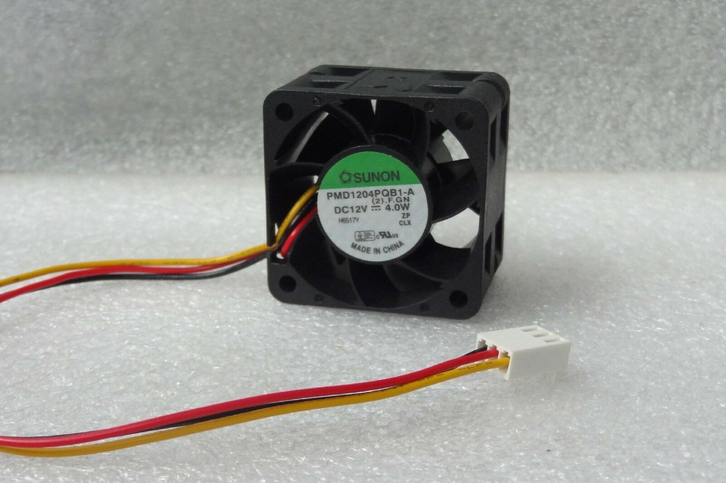 SUNON PMD1204PQB1-A 12VDC 0.49A 5.9W DUAL FAN OPPOSING ROTATION 40MM X 48MM 7 WIRE WITH 8 PIN CONNECTOR 12V 0.49AMP 5.9WATT 40 HP SERVER