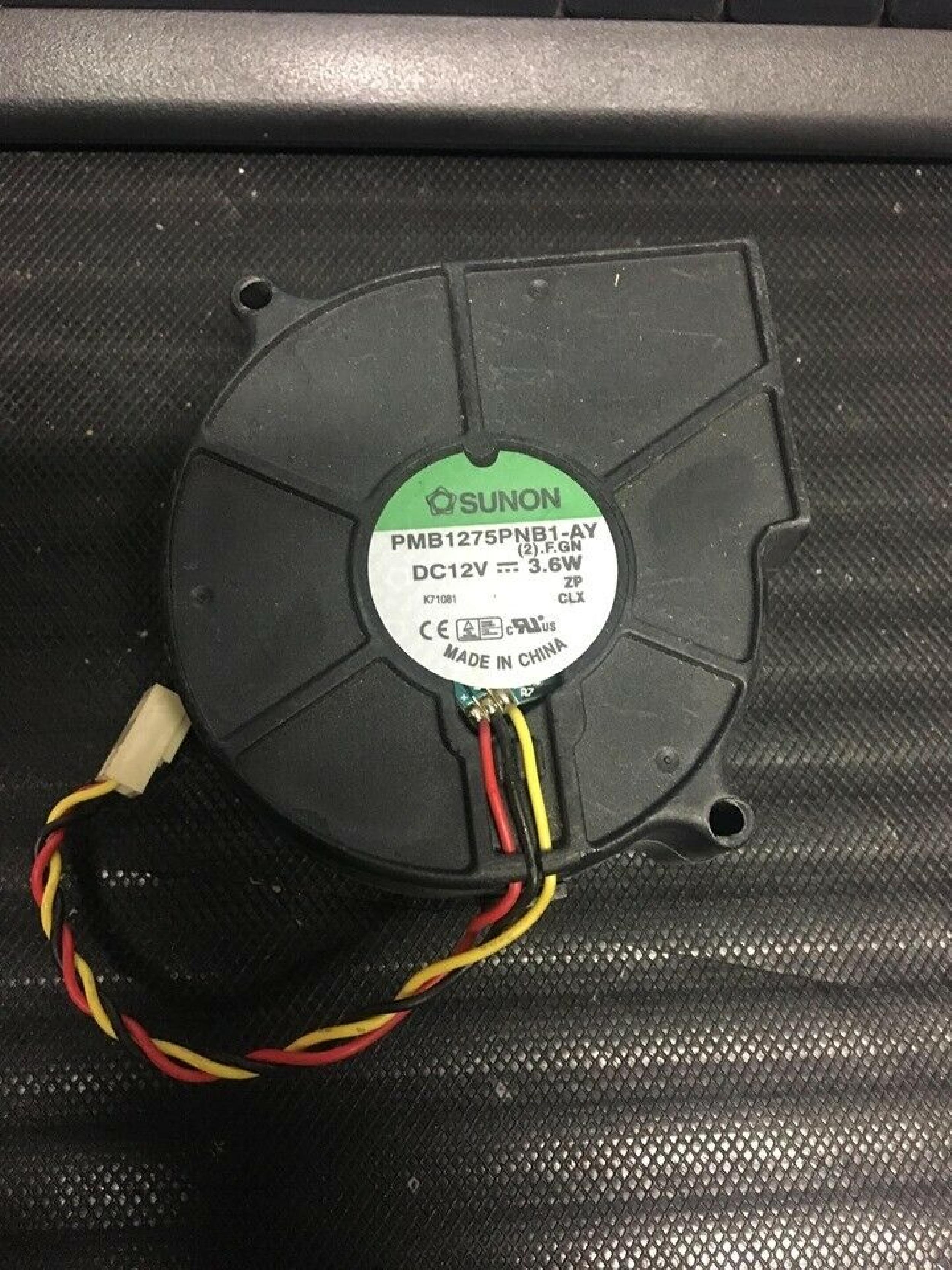 SUNON PMB1275PNB1-AY 12VDC 3.6W BLOWER FAN WITH 3 WIRES AND 3 PIN STANDARD FAN CONNECTOR