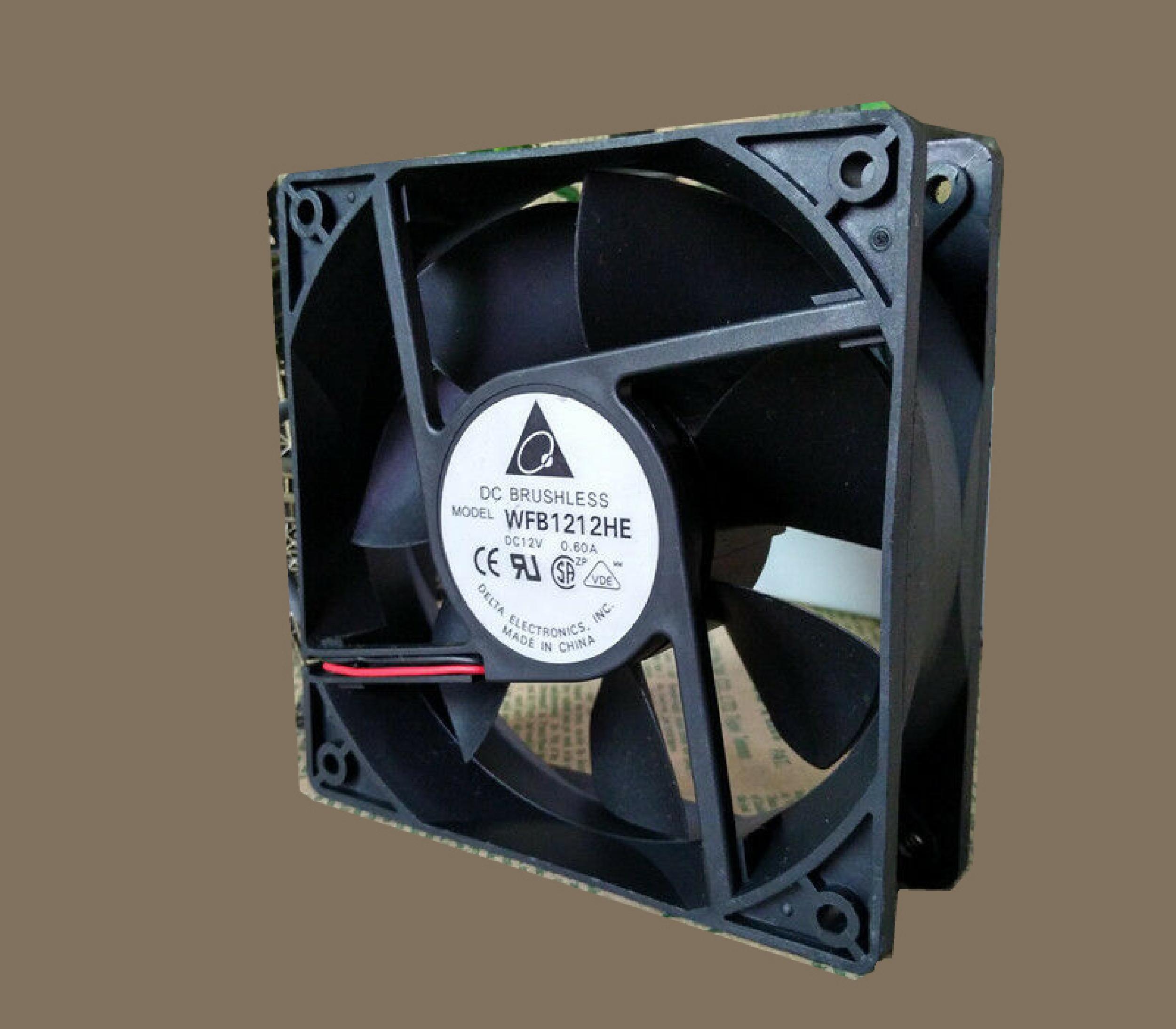 DELTA ELECTRONICS INC WFB1212HE 12VDC 0.60A BRUSHLESS FAN 120MM X 38MM 3 WIRES WITH PIN STANDARD CONNECTOR BRACKET AND 12V