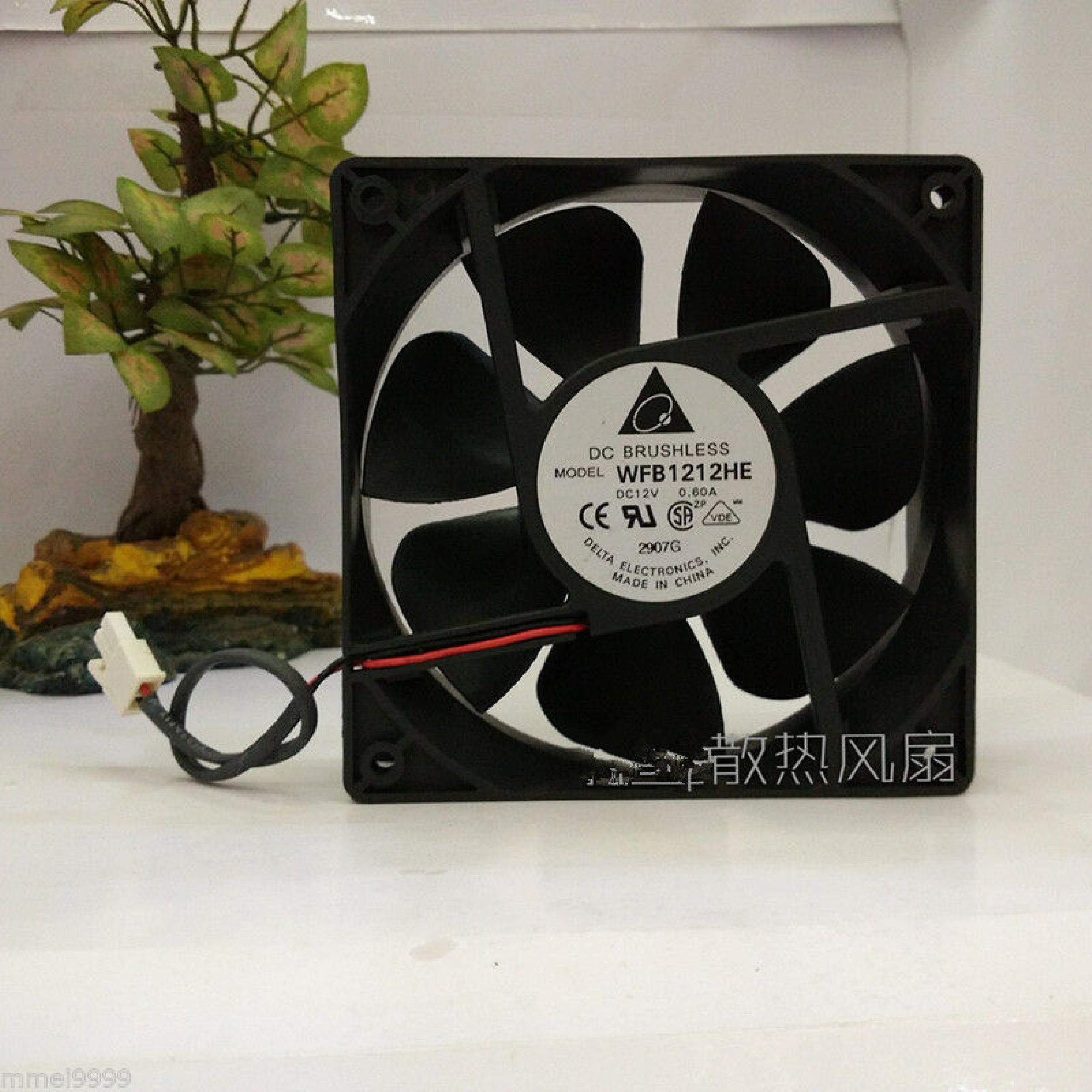 DELTA ELECTRONICS INC WFB1212HE 12VDC 0.60A BRUSHLESS FAN 120MM X 38MM 3 WIRES WITH PIN STANDARD CONNECTOR BRACKET AND 12V