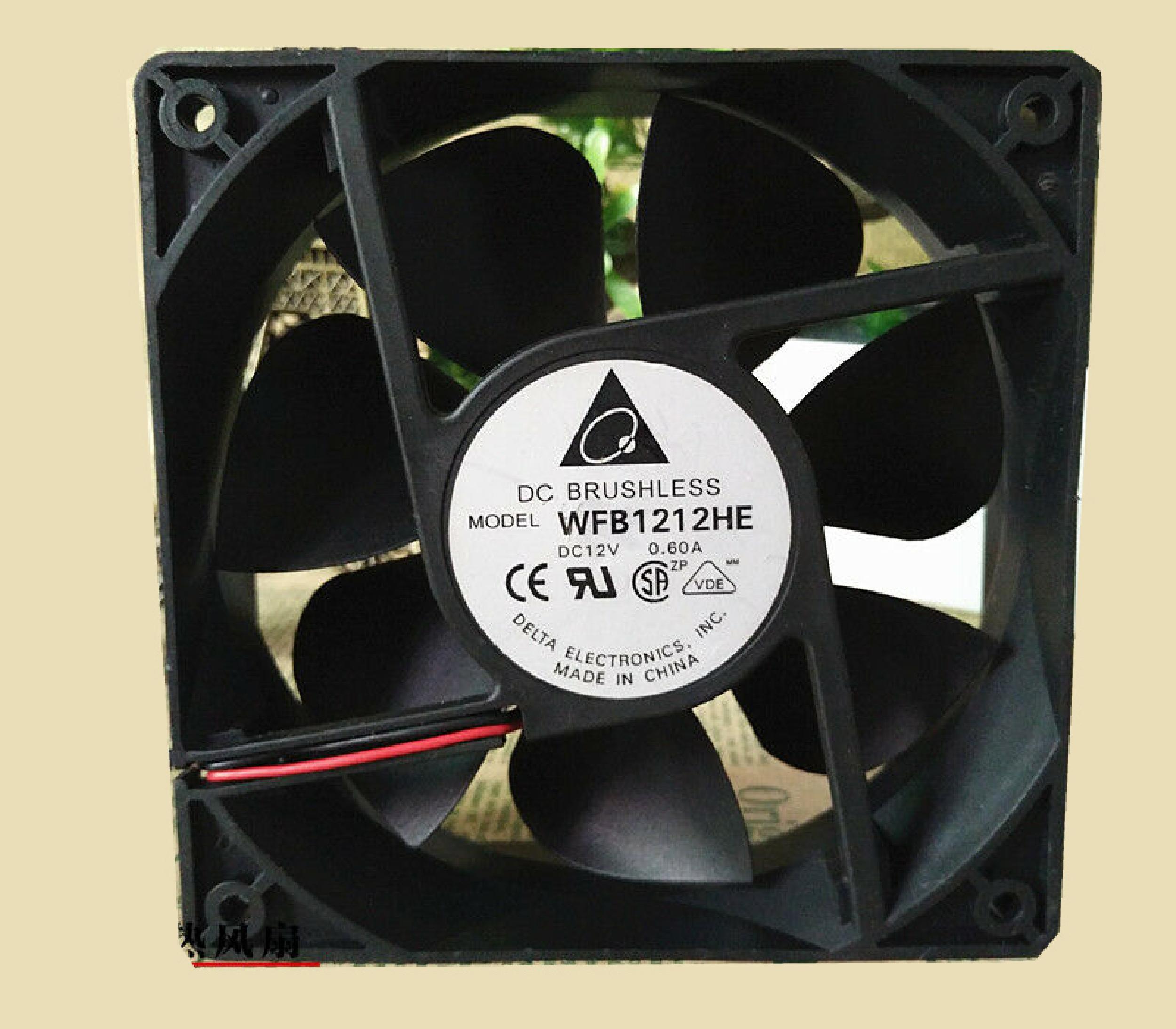 DELTA ELECTRONICS INC WFB1212HE 12VDC 0.60A BRUSHLESS FAN 120MM X 38MM 3 WIRES WITH PIN STANDARD CONNECTOR BRACKET AND 12V