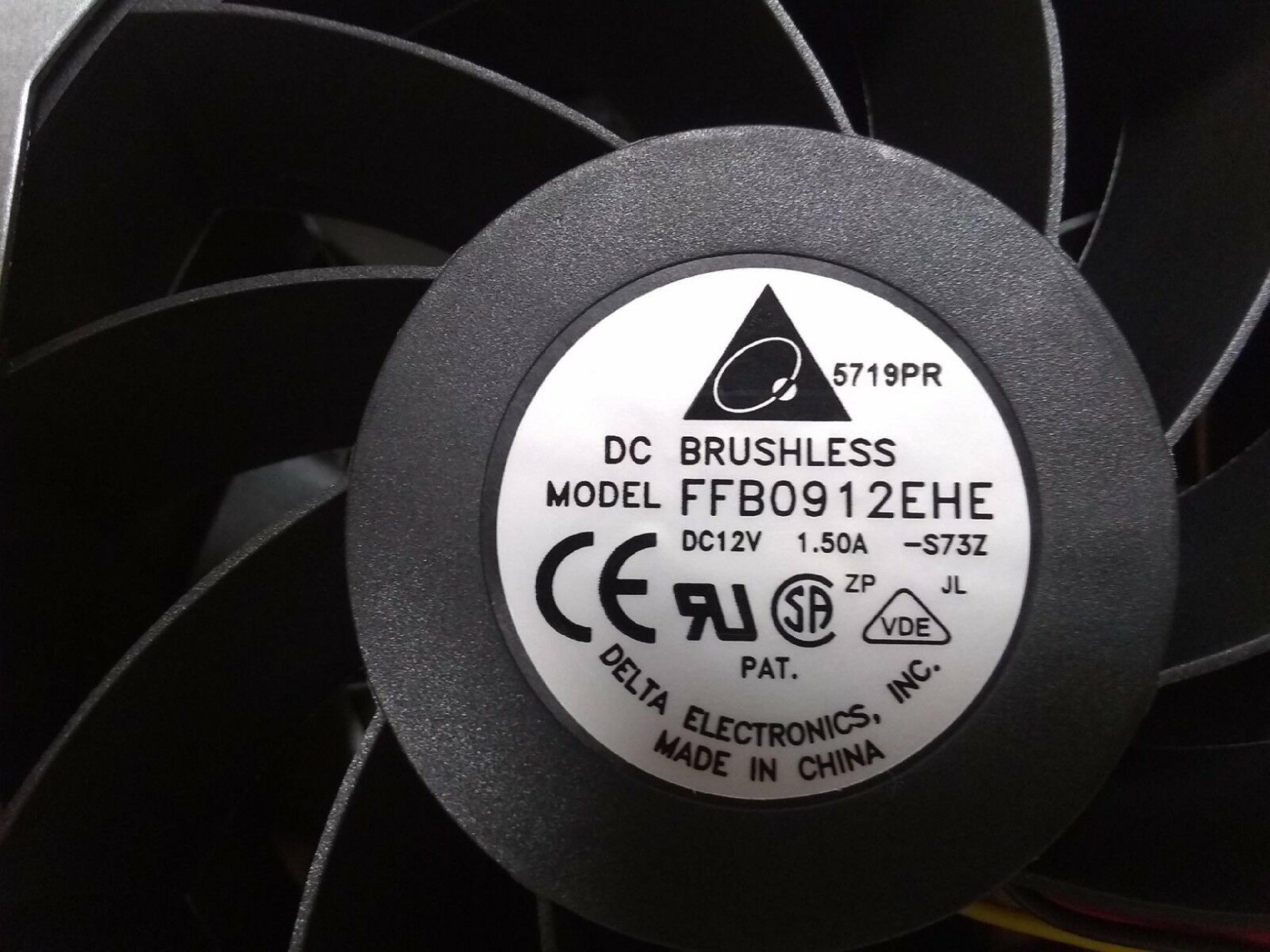 DELTA ELECTRONICS INC 321520-001 12VDC 1.5A 7 BLADE FAN 92MM X 38MM 3 WIRES 6 PIN CONNECTOR HP DL585 SERVER ASSEMBLY 96X96X43.5MM HOT PLUG