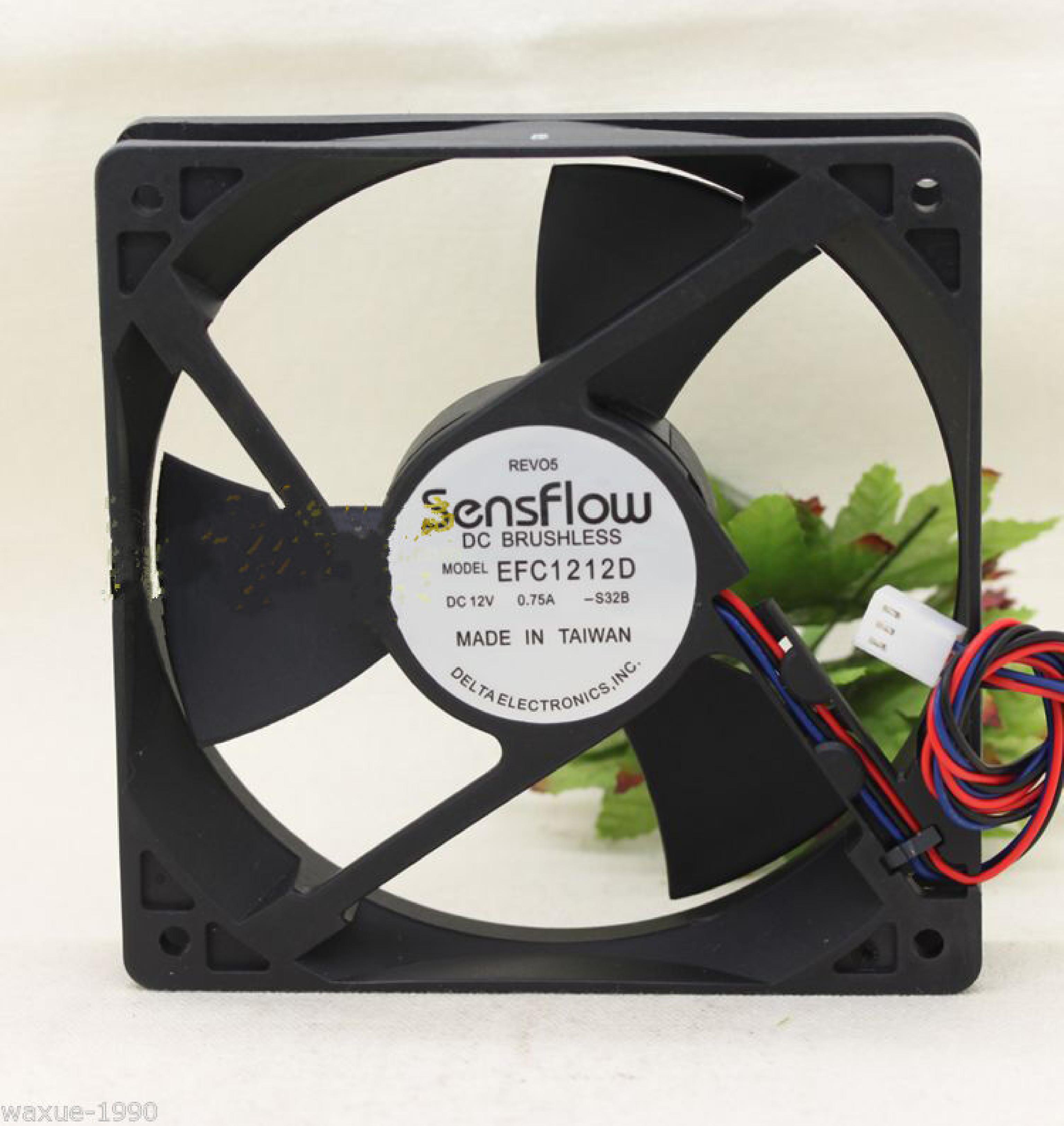 SENSFLOW EFC1212D 12VDC 0.75A 3 BLADE FAN 120MM X 120MM X 25MM 4 WIRES 6 PIN CONNECTOR