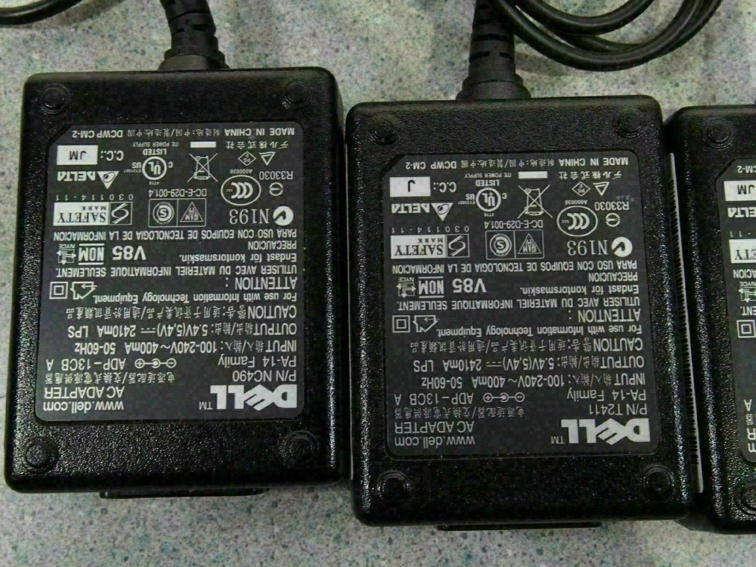 DELL NC490 5.4V DC 2410MA AC ADAPTER OD: 4MM ID: 1.75MM BARREL CONNECTOR DESKTOP STYLE NEGATIVE OUTSIDE POLE