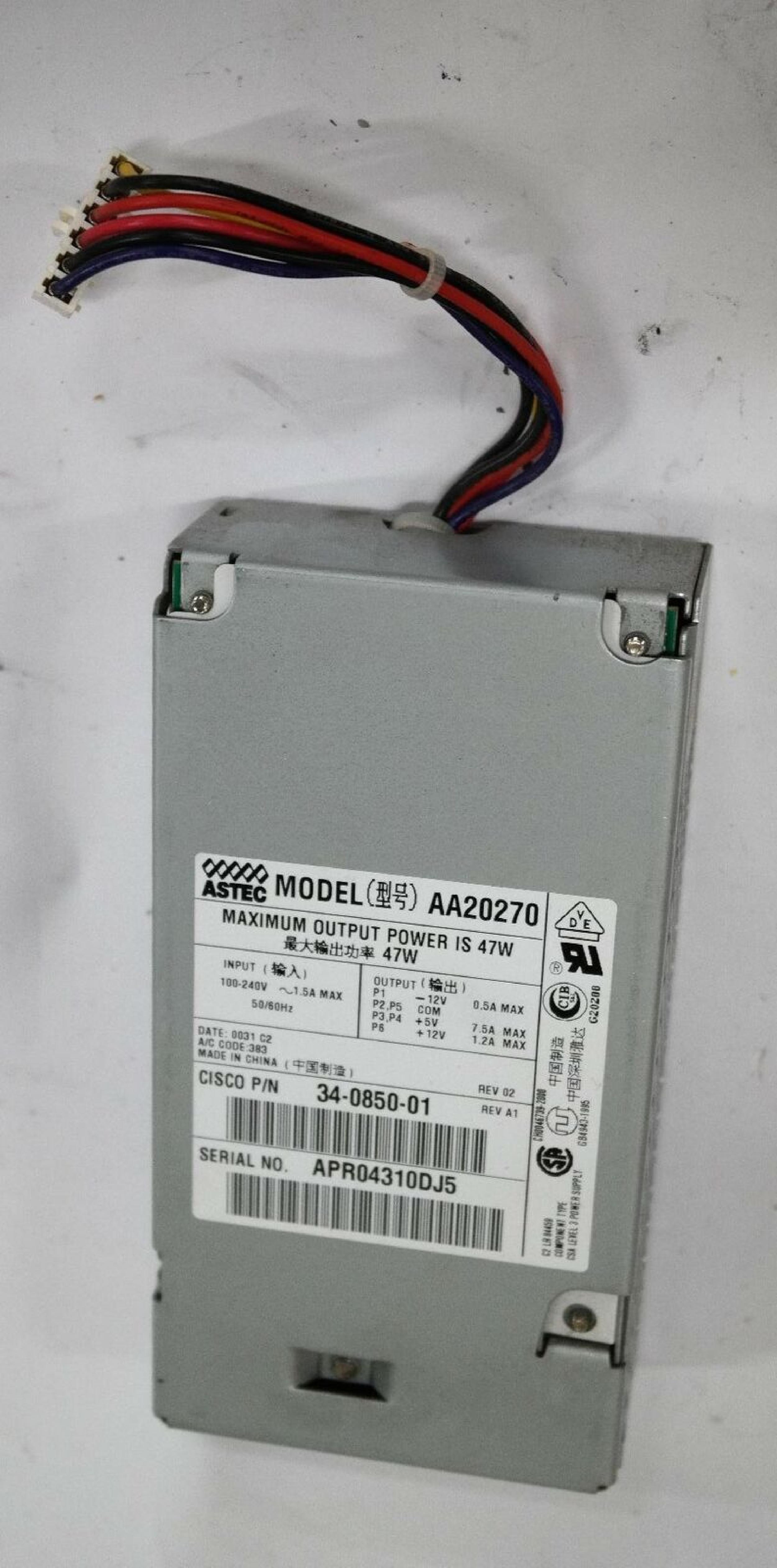 CISCO SYSTEMS AA20270 POWER SUPPLY FOR AS2511-RJ