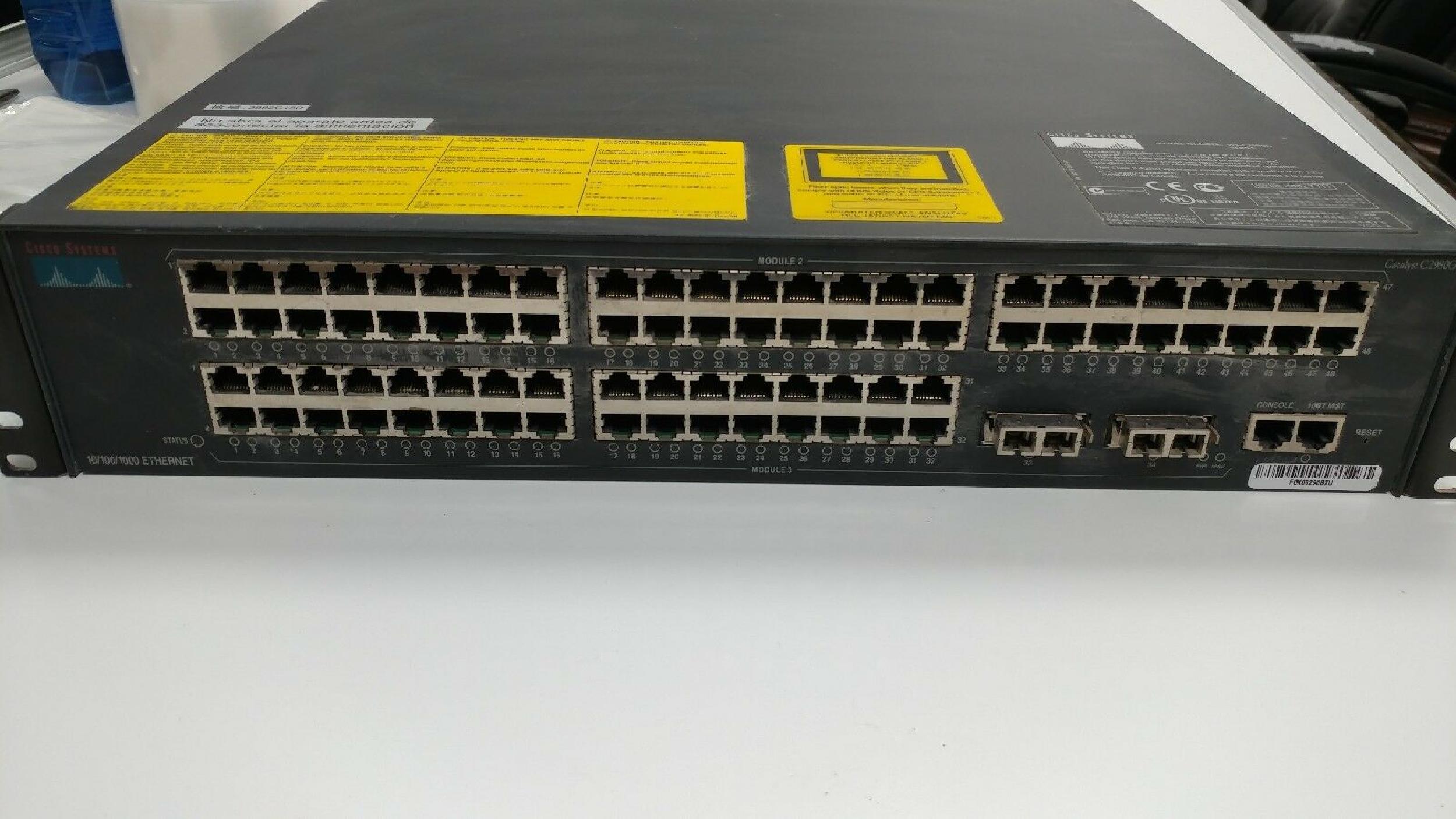 CISCO SYSTEMS C2980G-A 10/100/1000 CATALYST 80 PORT 10/100 2 PORTS GBIC