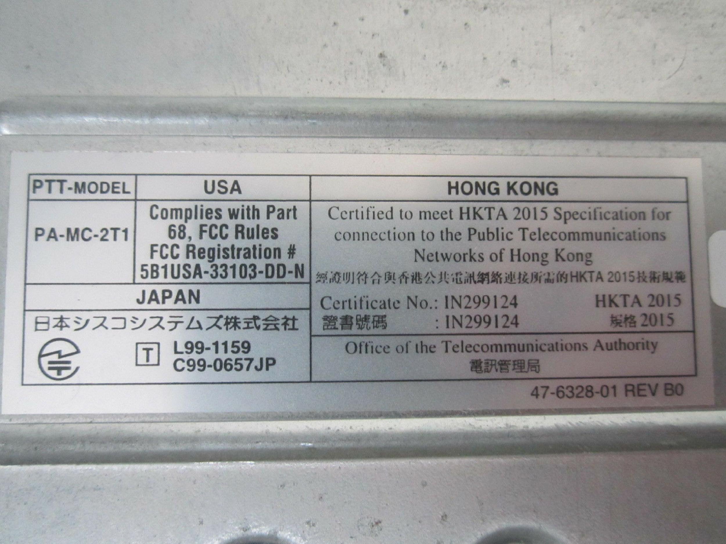 CISCO SYSTEMS 73-3927-02 DUAL T1 PORTS FOR 7200 SERIES CHASSIS