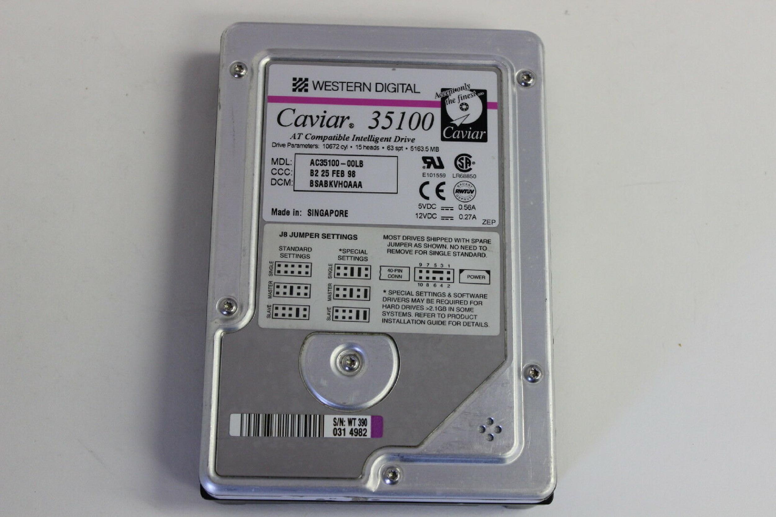 WESTERN DIGITAL / WD 35100 5.1GB 3.5INCH IDE HARD DRIVE