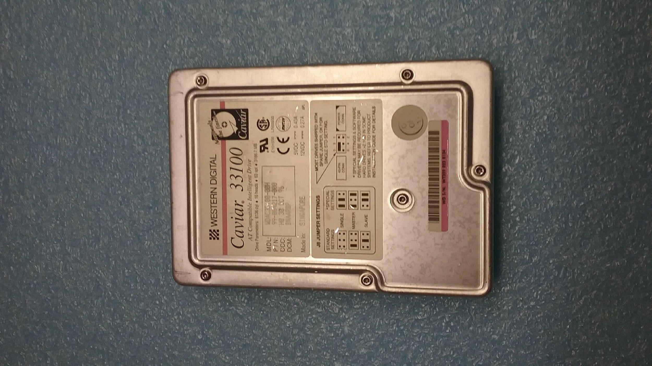 WESTERN DIGITAL / WD 33100 3.1GB 3.5INCH IDE HARD DRIVE H3 1 JAN 97 DCM CLBBDVG