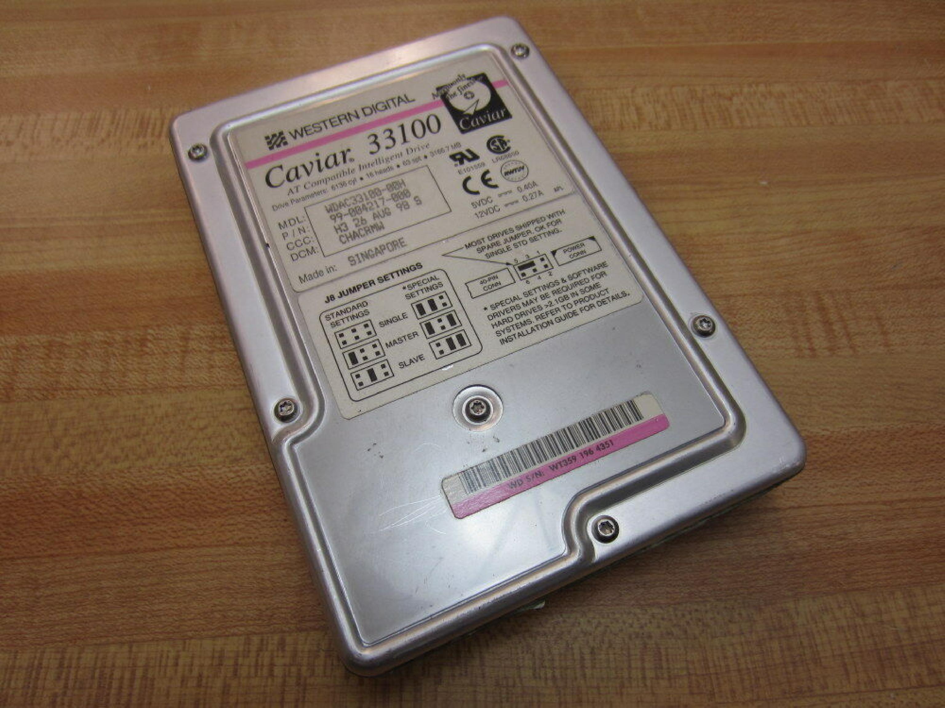 WESTERN DIGITAL / WD 99-004217-000 3.1GB 3.5INCH IDE HARD DRIVE