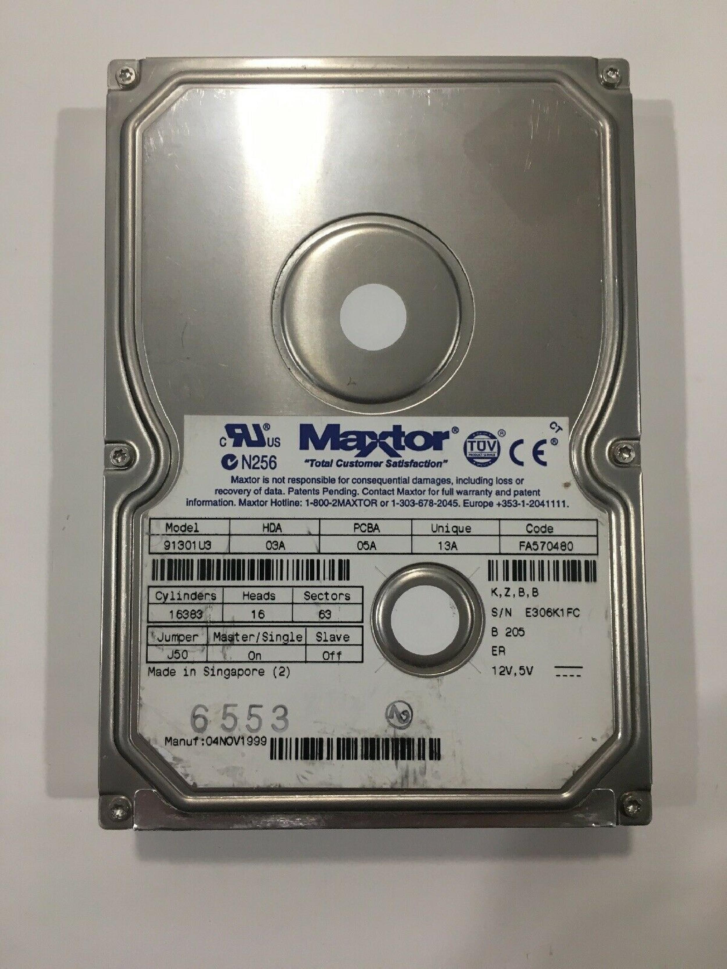 MAXTOR 91301U3 13GB 3.5INCH IDE HARD DRIVE