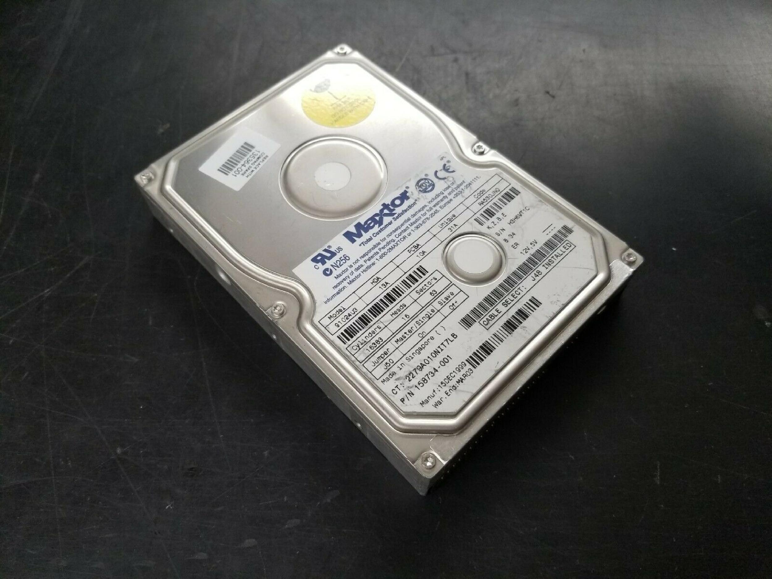 MAXTOR 91024U3 10.2GB 3.5INCH IDE HARD DRIVE