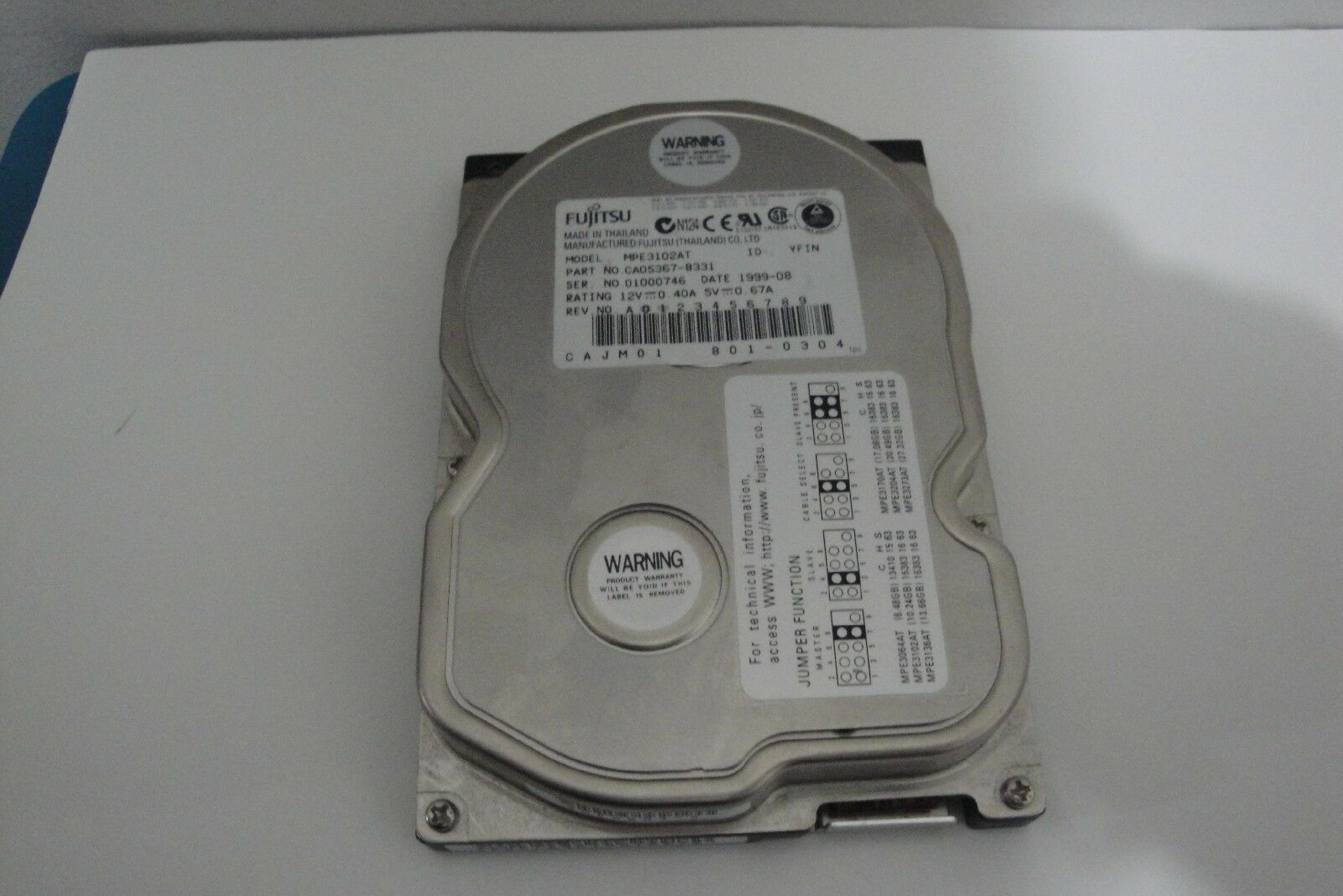 FUJITSU MPE3102AT 10.2GB 3.5INCH IDE HARD DRIVE