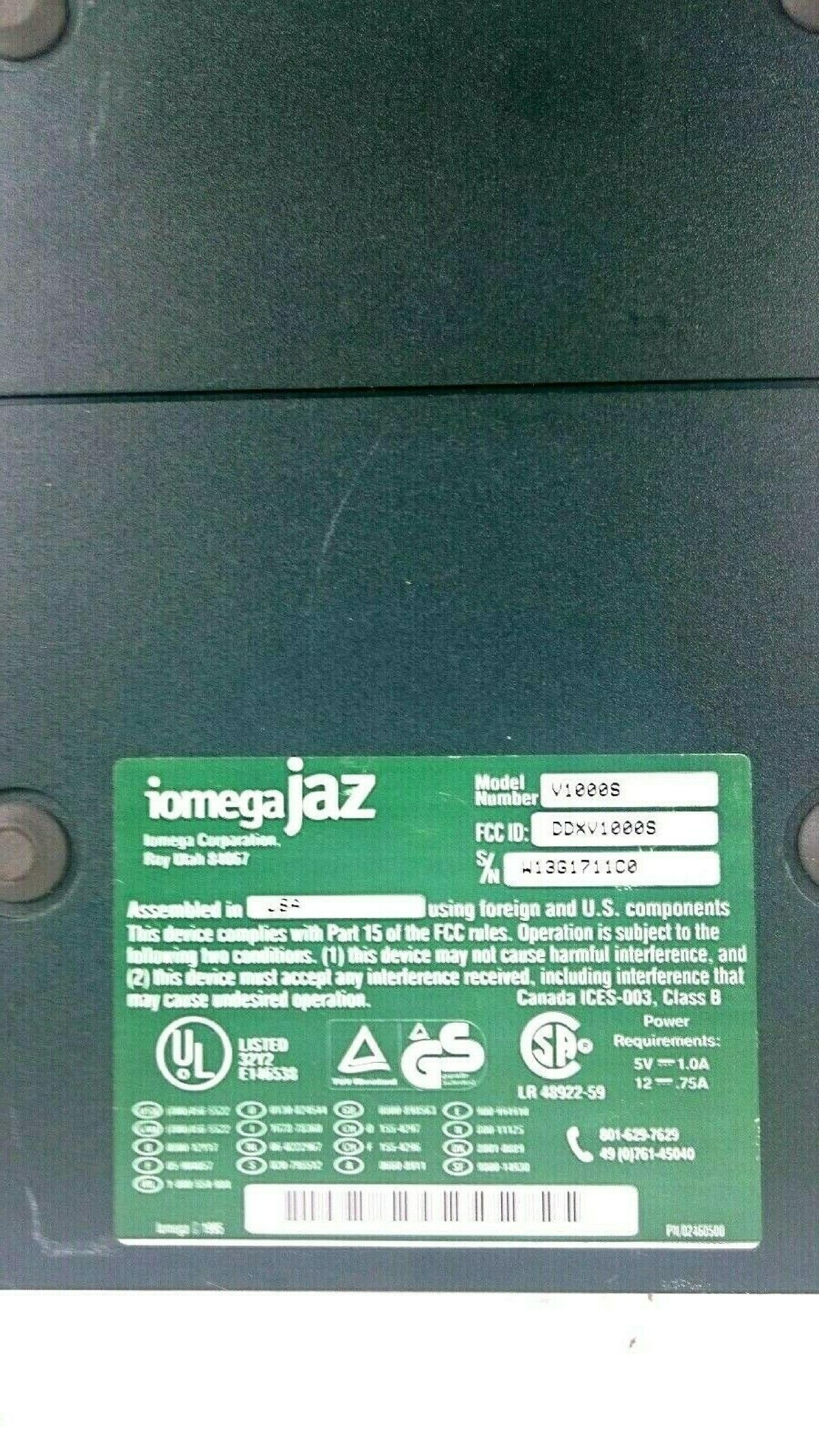 IOMEGA DDXV1000S NO POWER SUPPLY, JAZ 1GB EXTERNAL SCSI 50HD DRIVE