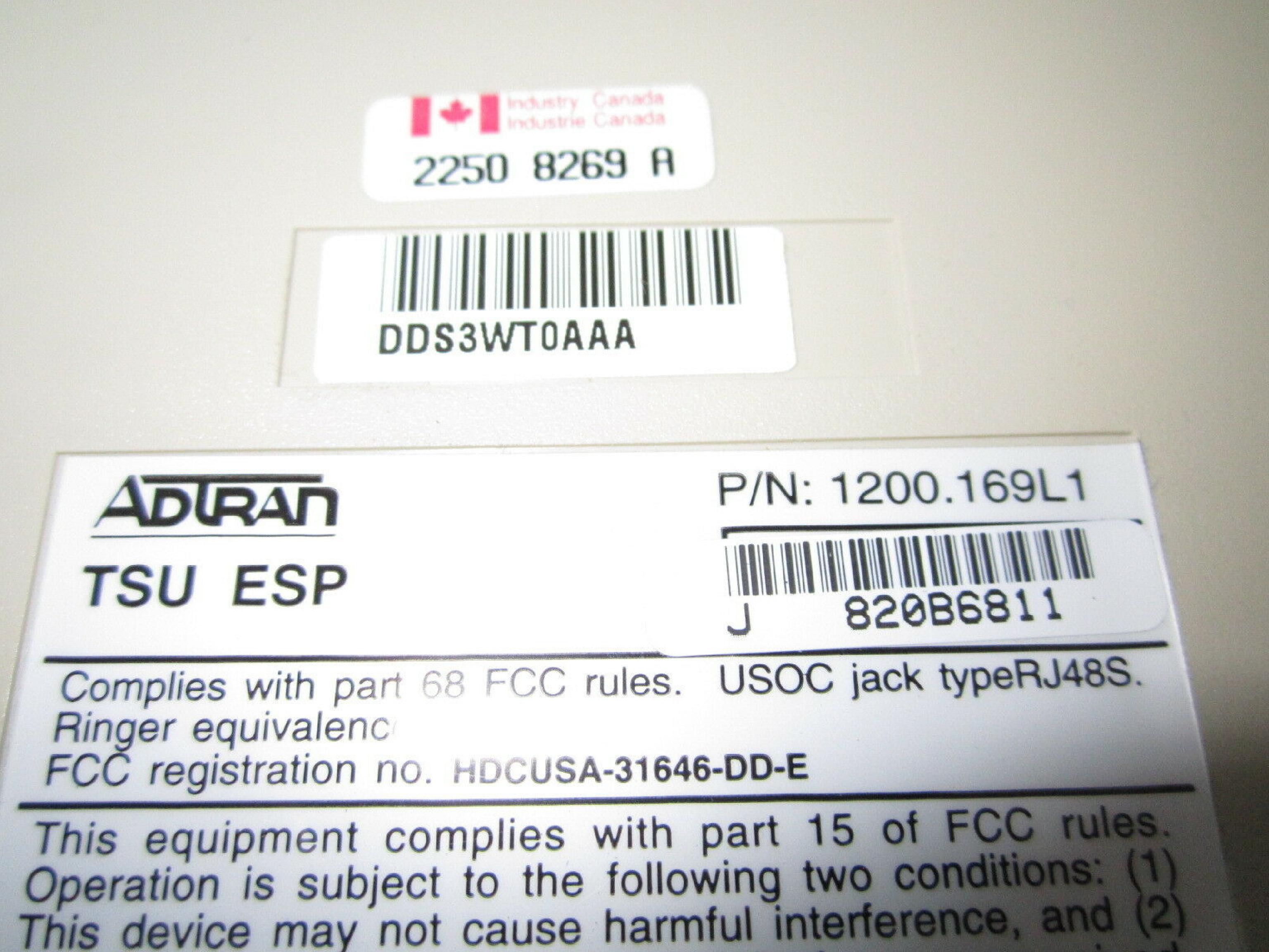 ADTRAN 1200.169L1 TSU ESP V.35 NX56/64