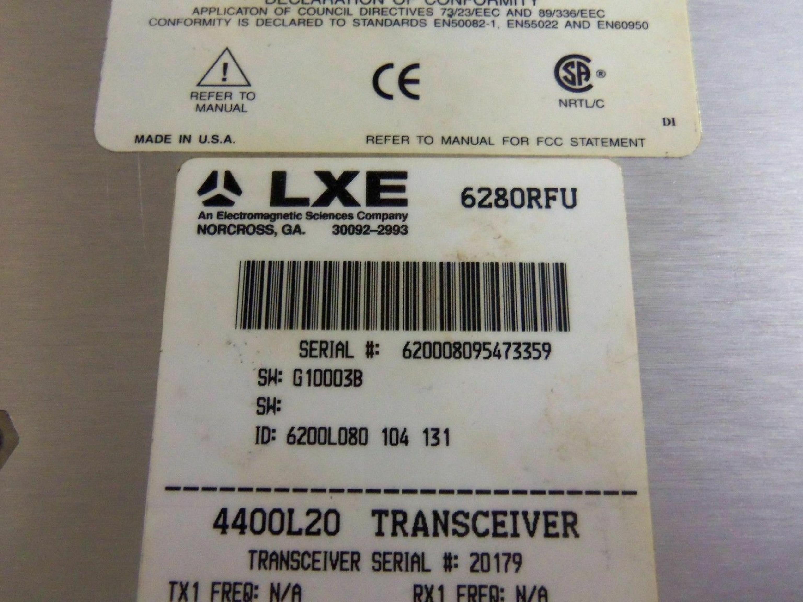 LXE 6280RFU BASE STATION WITH AUI TPE THIN-NET AUX AND CONSOLE