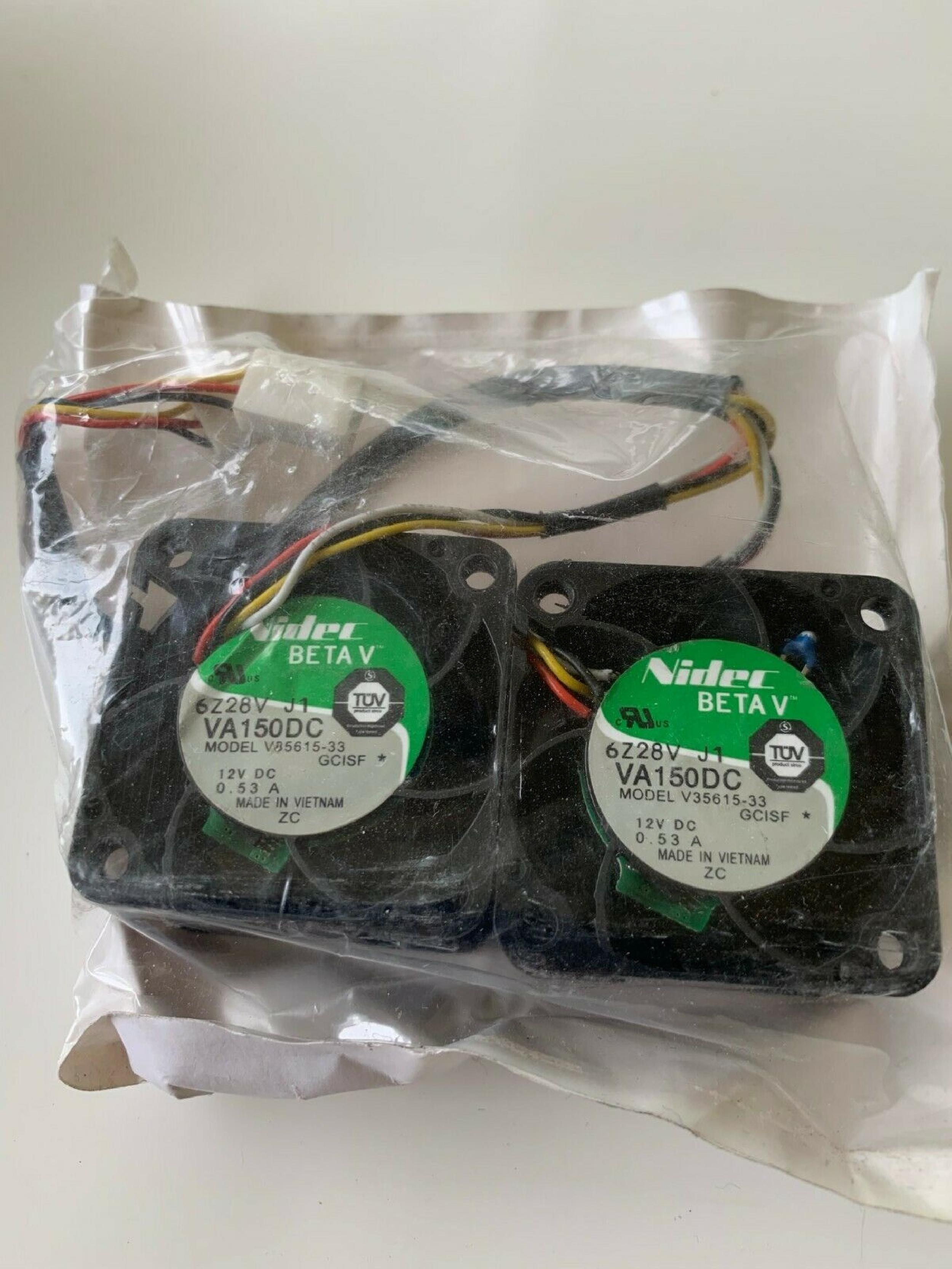 NIDEC TA150DC 12VDC .13A FAN 40MM X40MM X20MM WITH 3INCH 3 WIRE CABLE AND PIN CONNECTOR PI BETA V TA150DC C34957-58 12V FANS 40X40X28MM