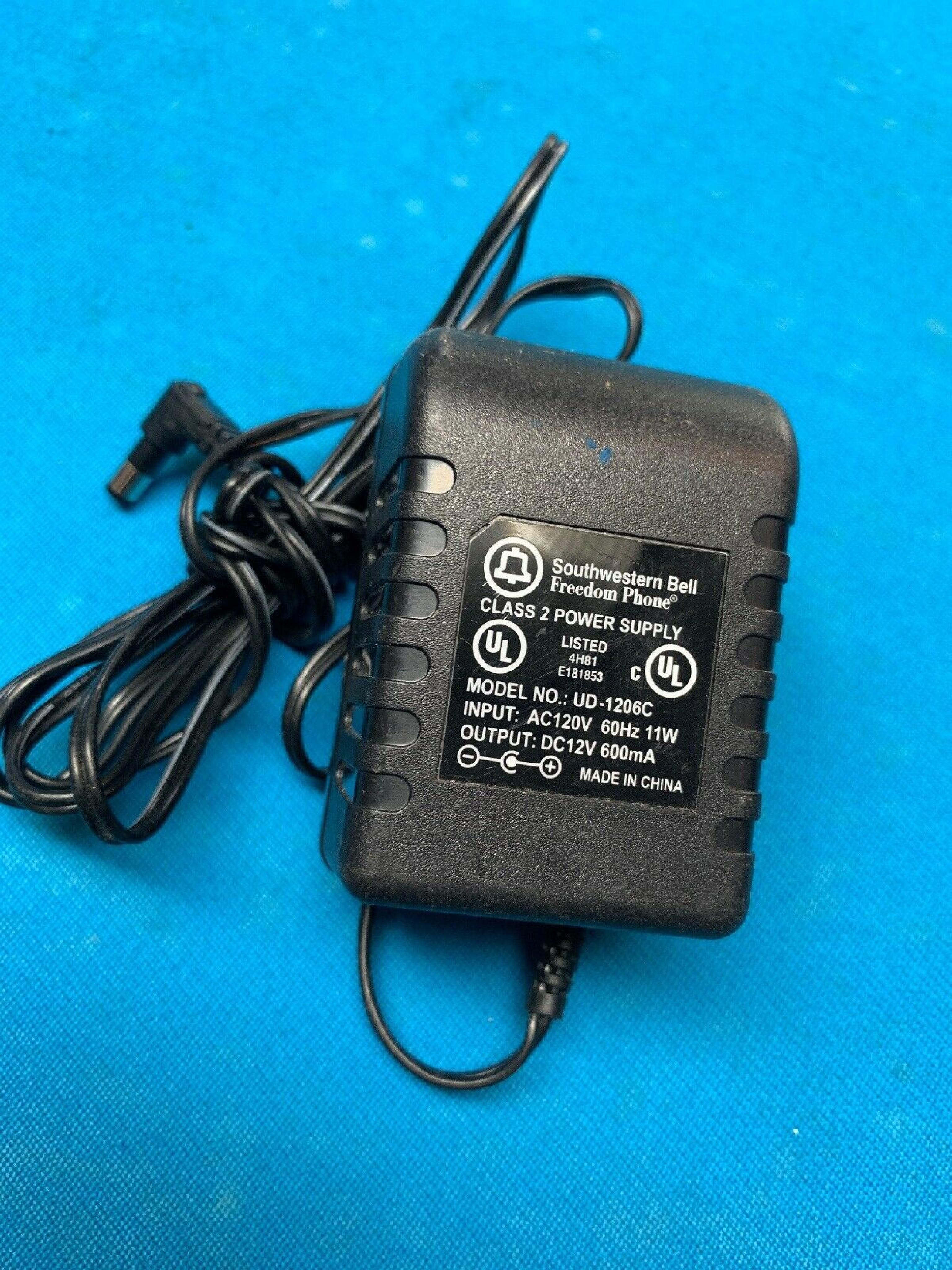 SOUTHWESTERN BELL / SBC UD-0902C AC ADAPTER 9V 250MA, 6FT CABLE, BARREL CONNECTOR, NEGATIVE OUTSIDE POLE, ID:2.1MM OD:5.5MM