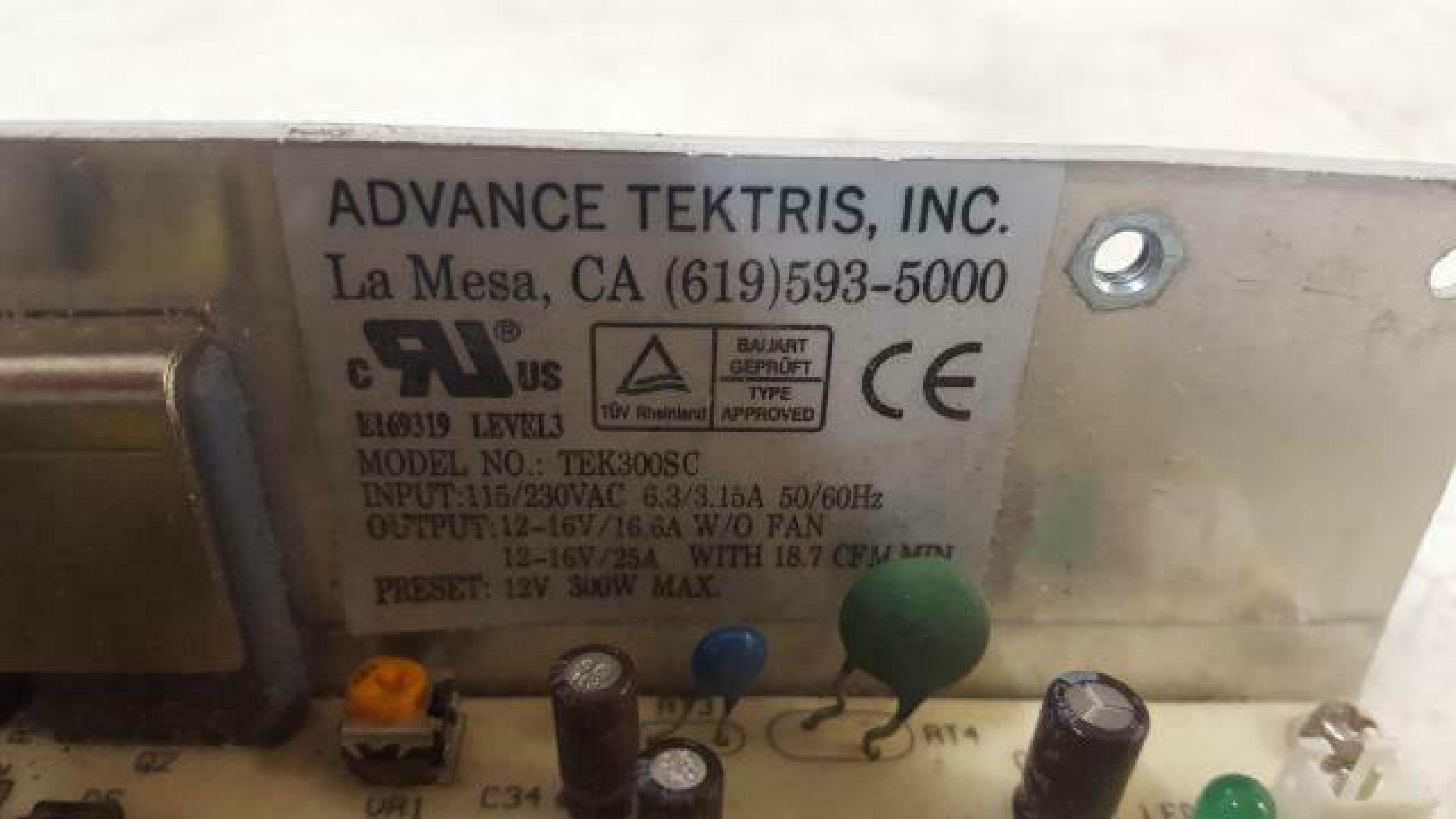 TEKTRIS TEK300-006 OPEN FRAME POWER SUPPLY FOR T4204 PRINTER