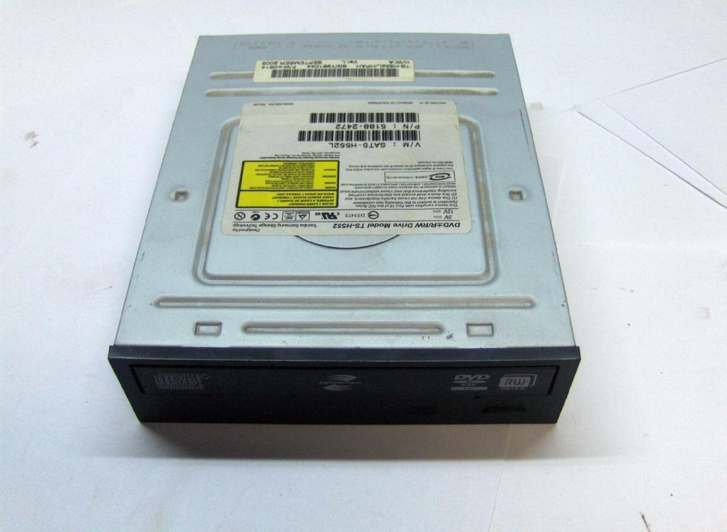 SAMSUNG TS-H552 DVD+R/+RW DRIVE WITH BLACK BEZEL