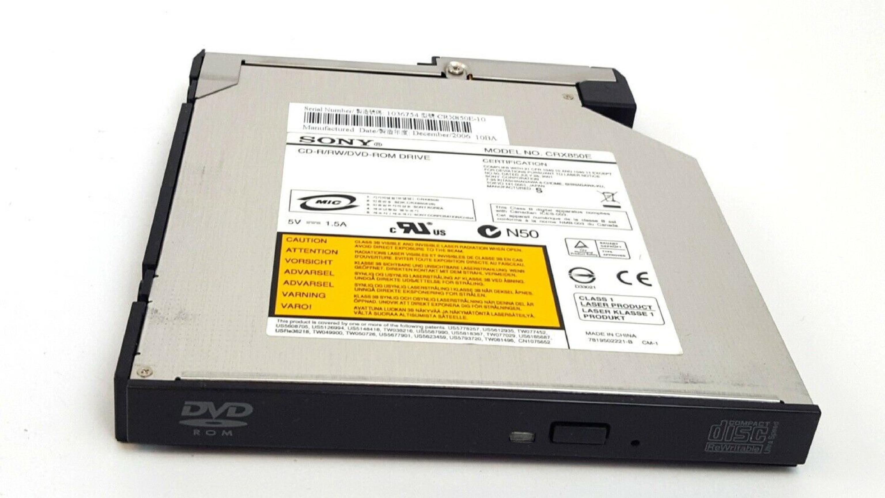 SONY CRX850E SLIMLINE DVD DRIVE WITH BLACK BEZEL